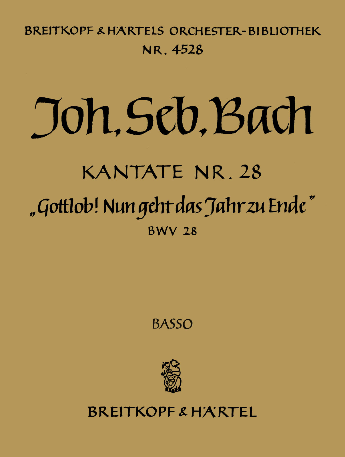 OB 4528-26 - Cantata BWV 28 “Rejoice! the old year now is ended” - Cover