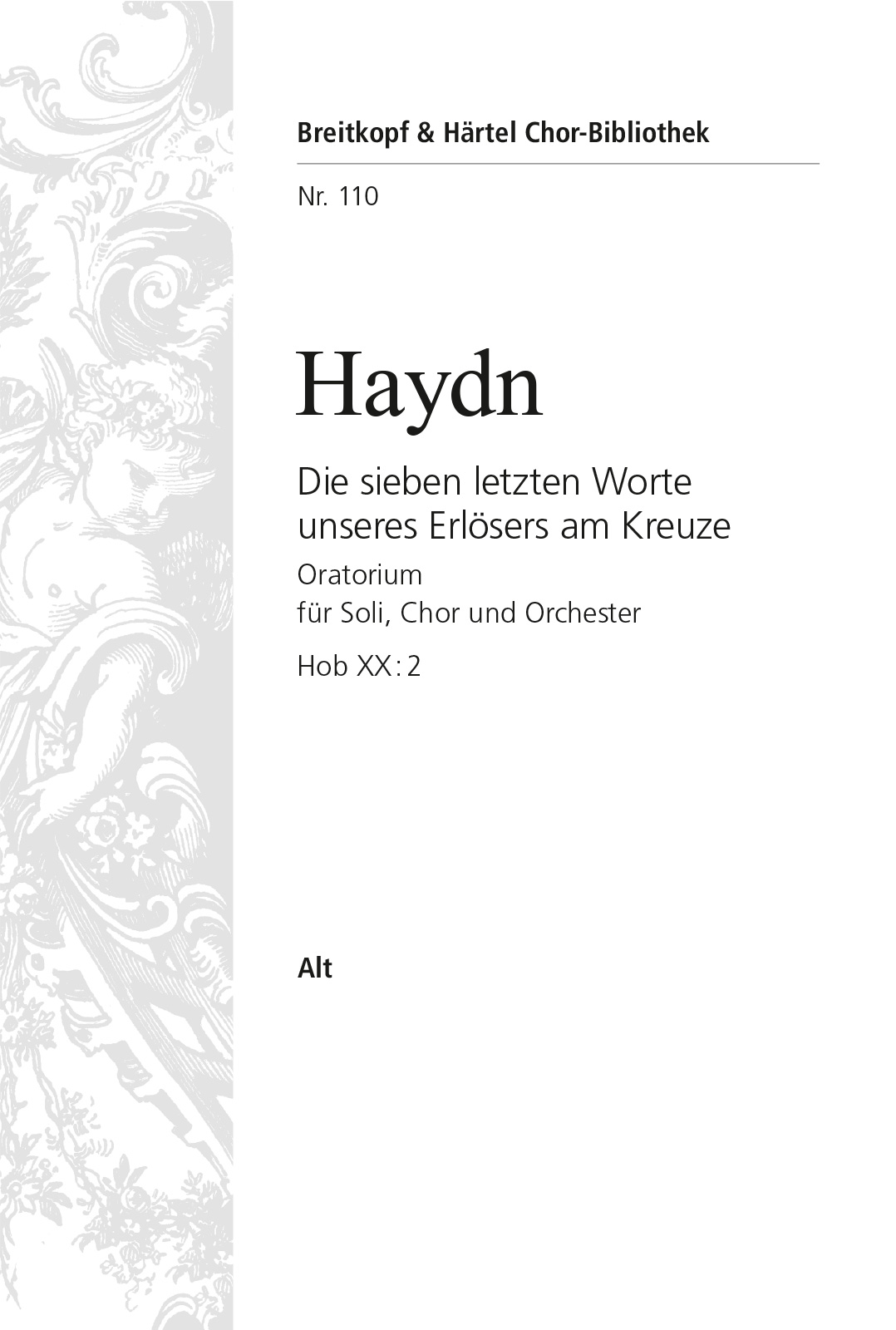 ChB 110-88 - Die sieben letzten Worte unseres Erlösers am Kreuze Hob XX:2 - Cover