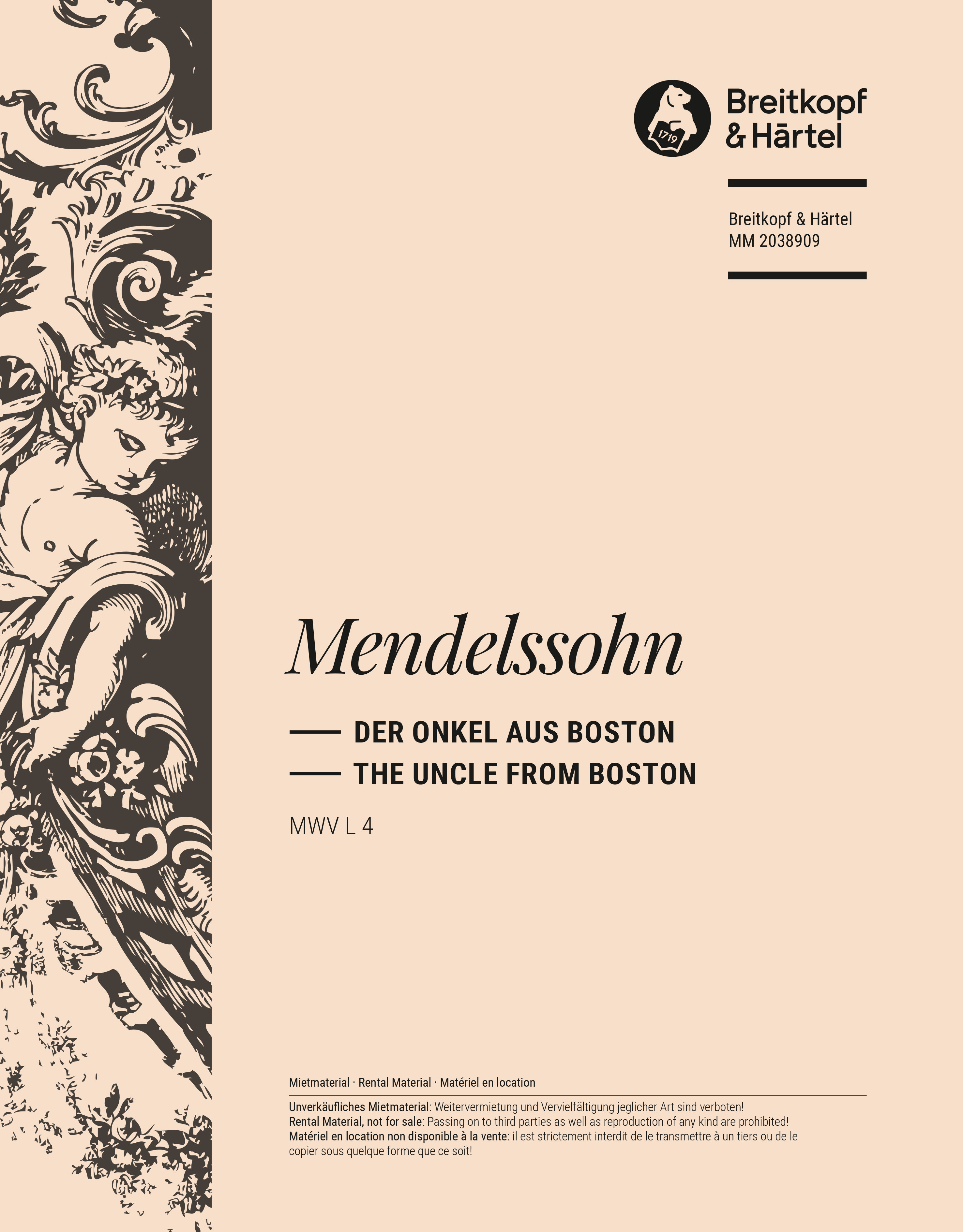 Felix Mendelssohn Bartholdy - Der Onkel aus Boston MWV L 4 - Cover