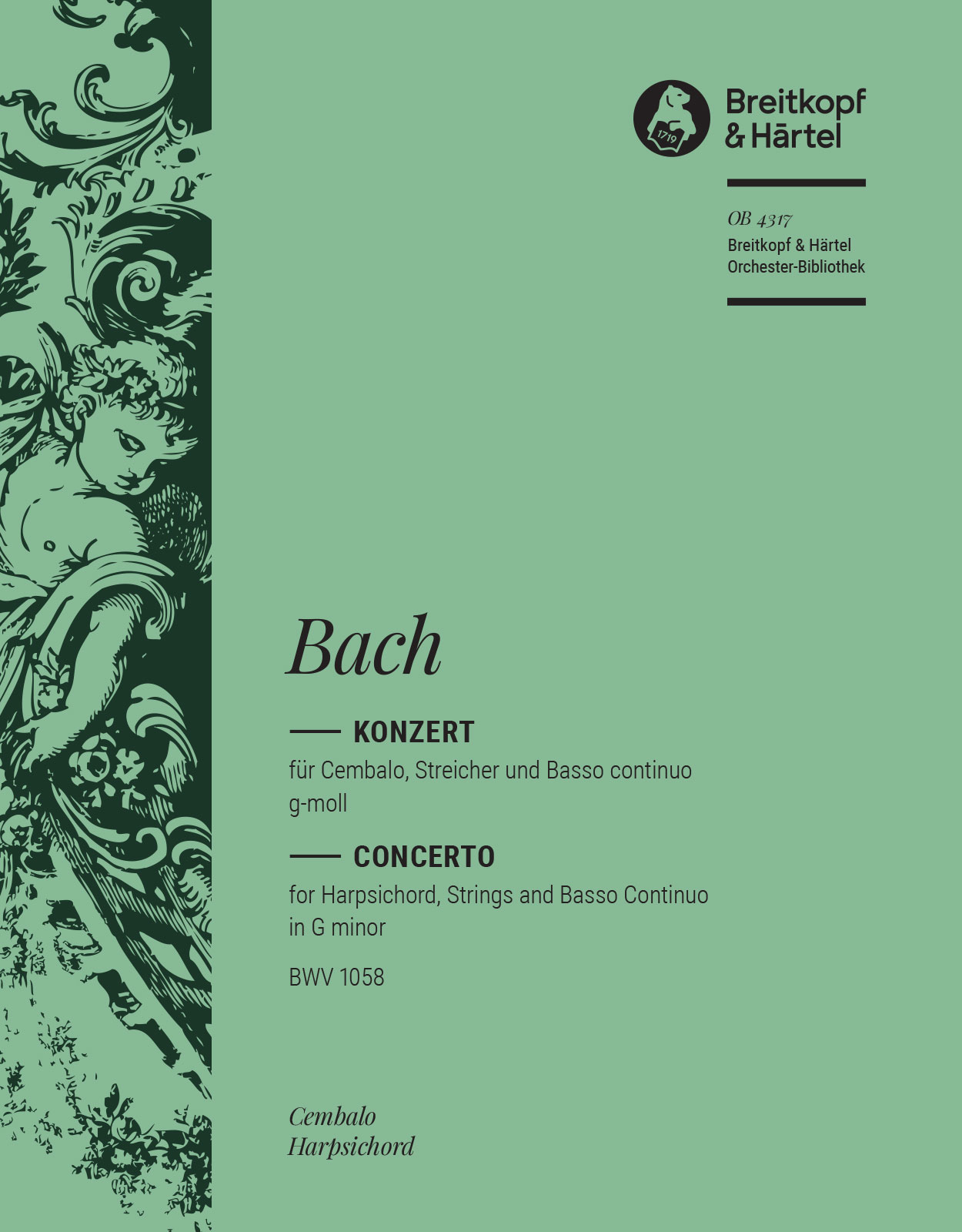 OB 4317-12 - Cembalokonzert g-moll BWV 1058 - Cover