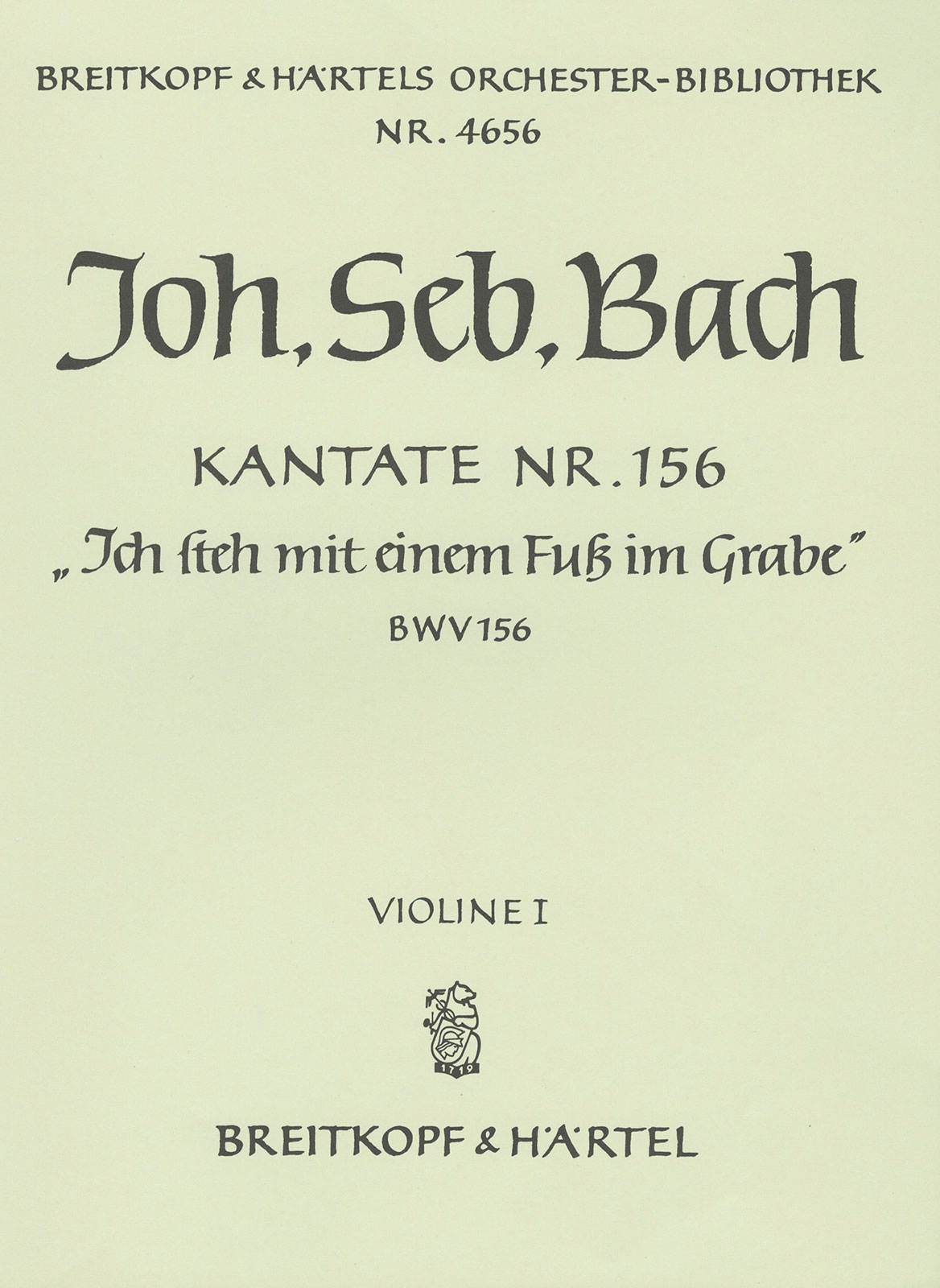 OB 4656-15 - Cantata BWV 156 “Ich steh mit einem Fuß im Grabe” - Cover