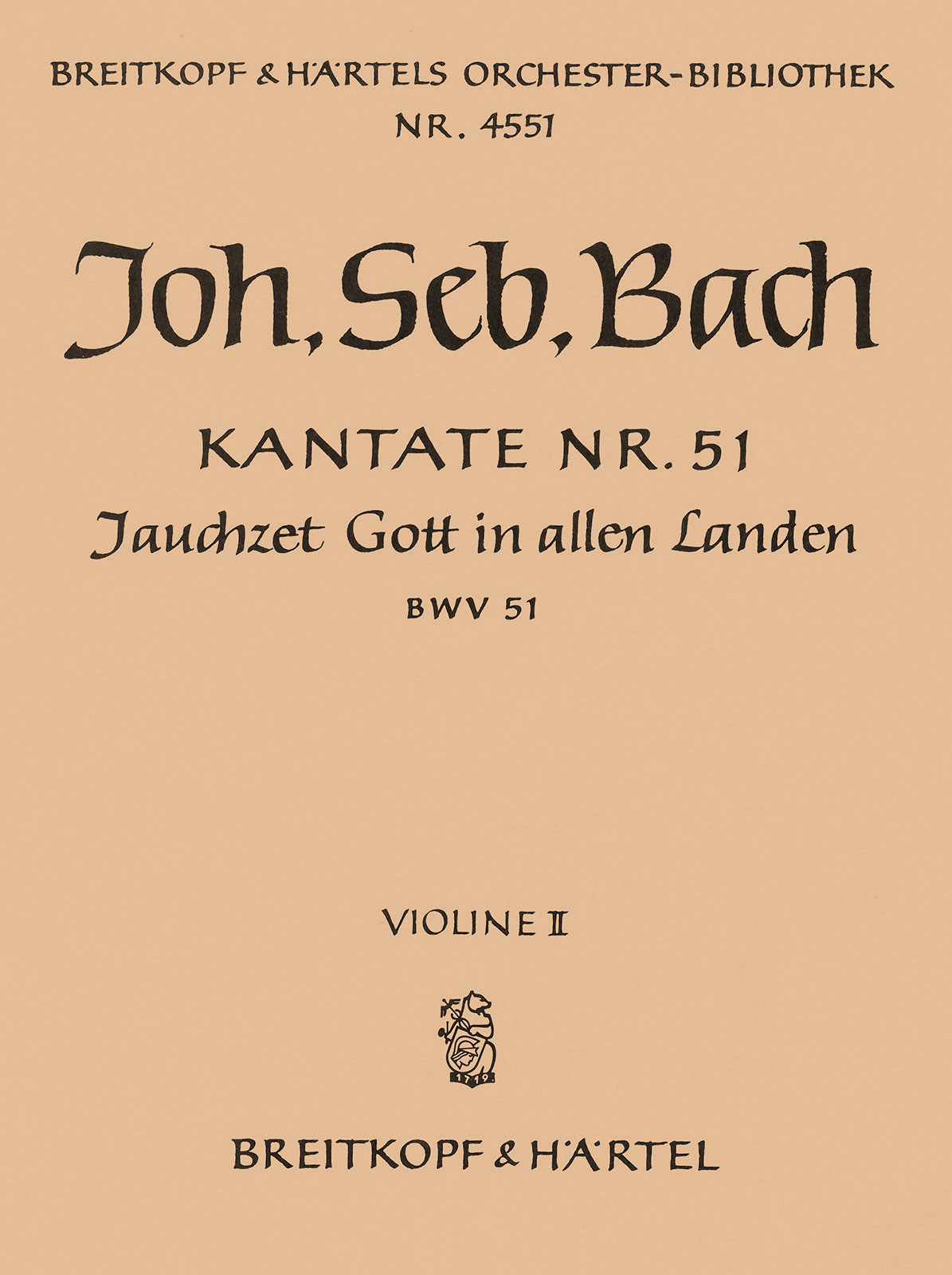OB 4551-16 - Kantate BWV 51 „Jauchzet Gott in allen Landen“ - Cover