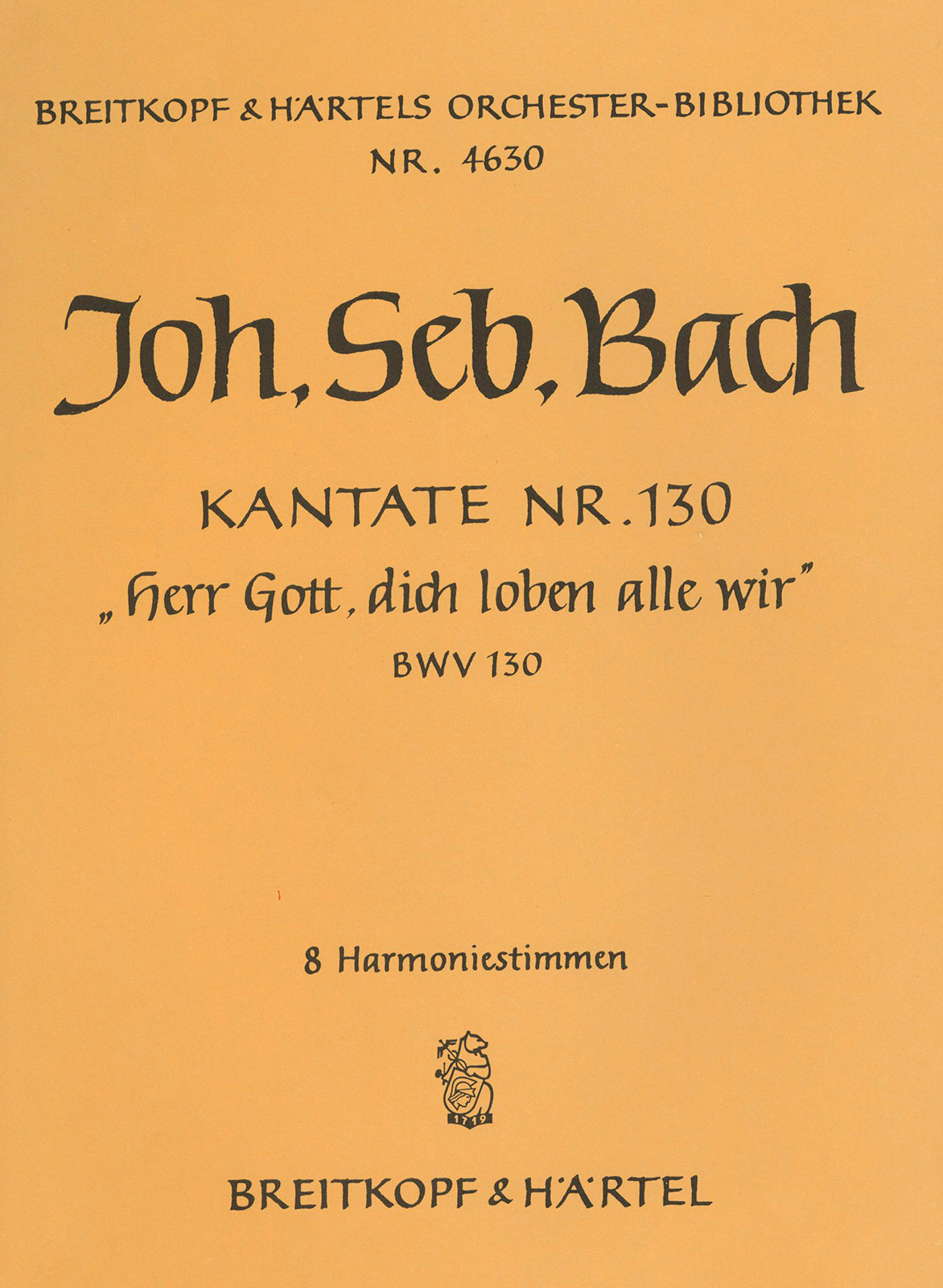 OB 4630-30 - Cantata BWV 130 “Lord God, before Thy Feet we fall” - Cover