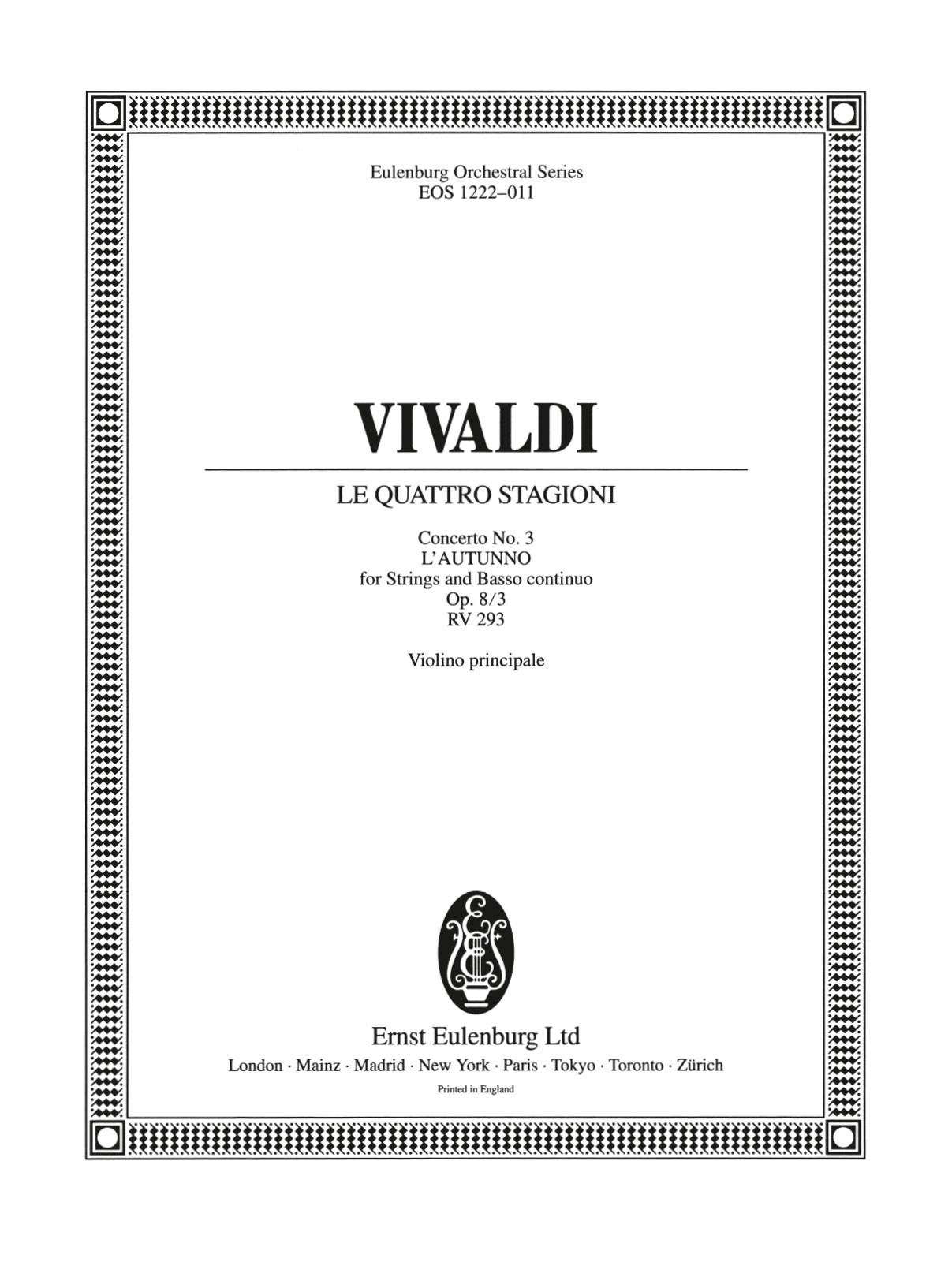 EOS 1222-03 - Le quattro stagioni (Die vier Jahreszeiten) op. 8/3 RV 293 - Cover