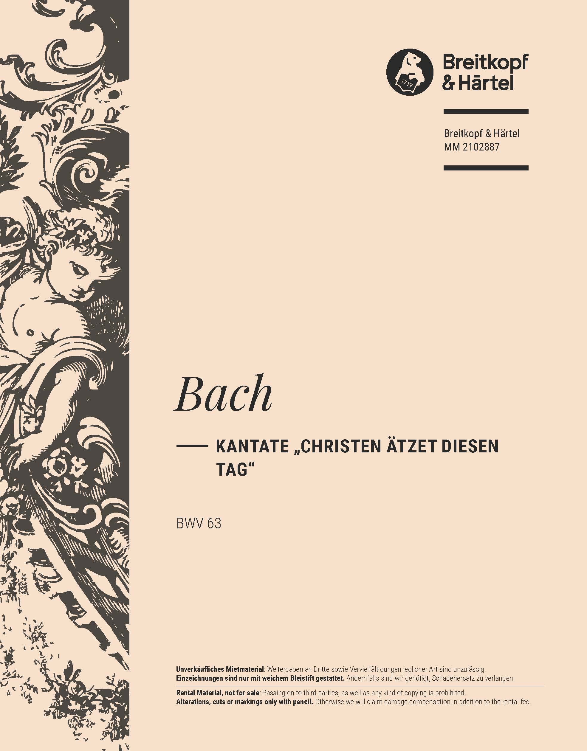 MM 2102887 - Cantata BWV 63 “Christians, on this happy Day” - Cover