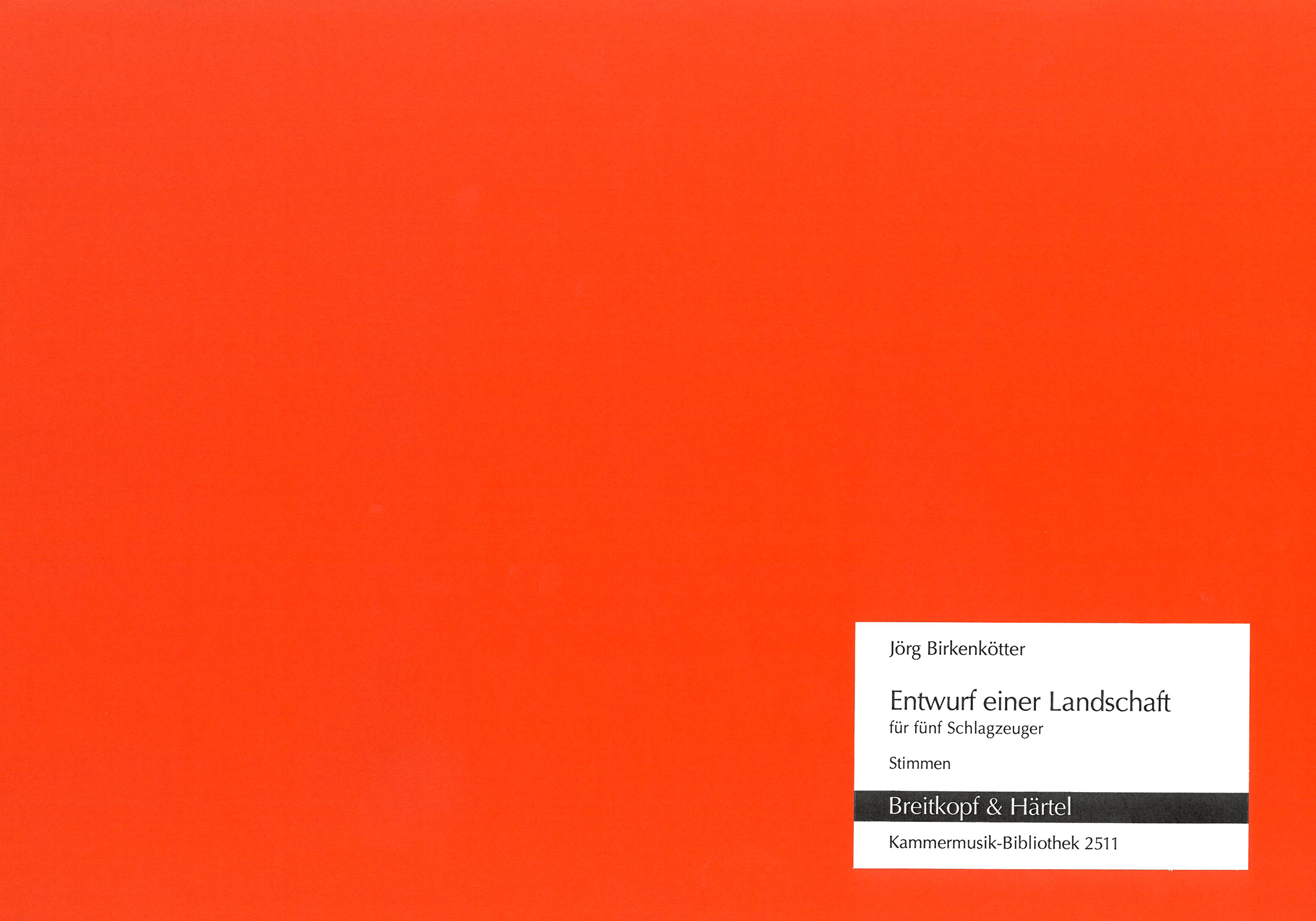 KM 2511 - Entwurf einer Landschaft - Cover