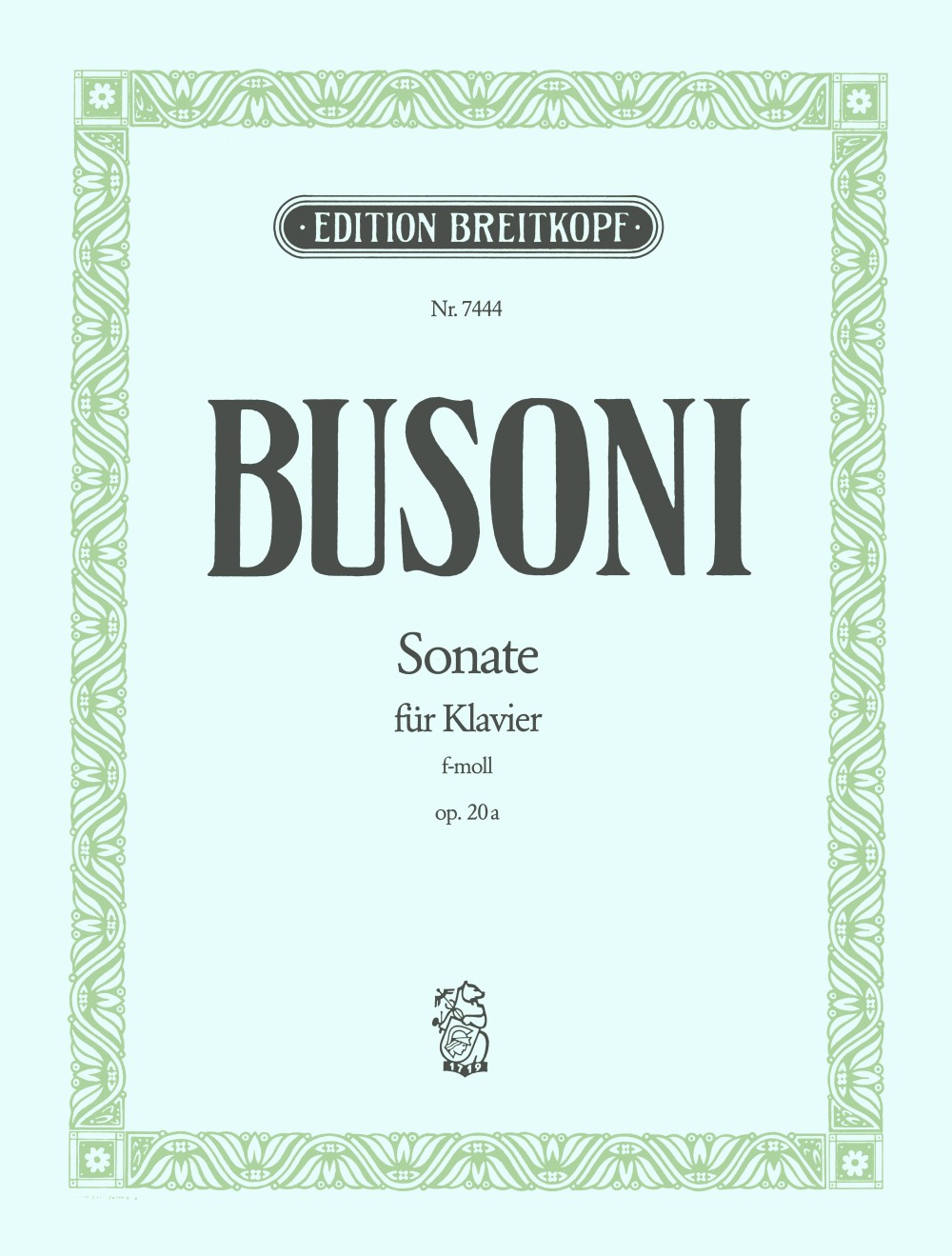 Ferruccio Busoni - Sonate f-moll op. 20a K 204 - Cover