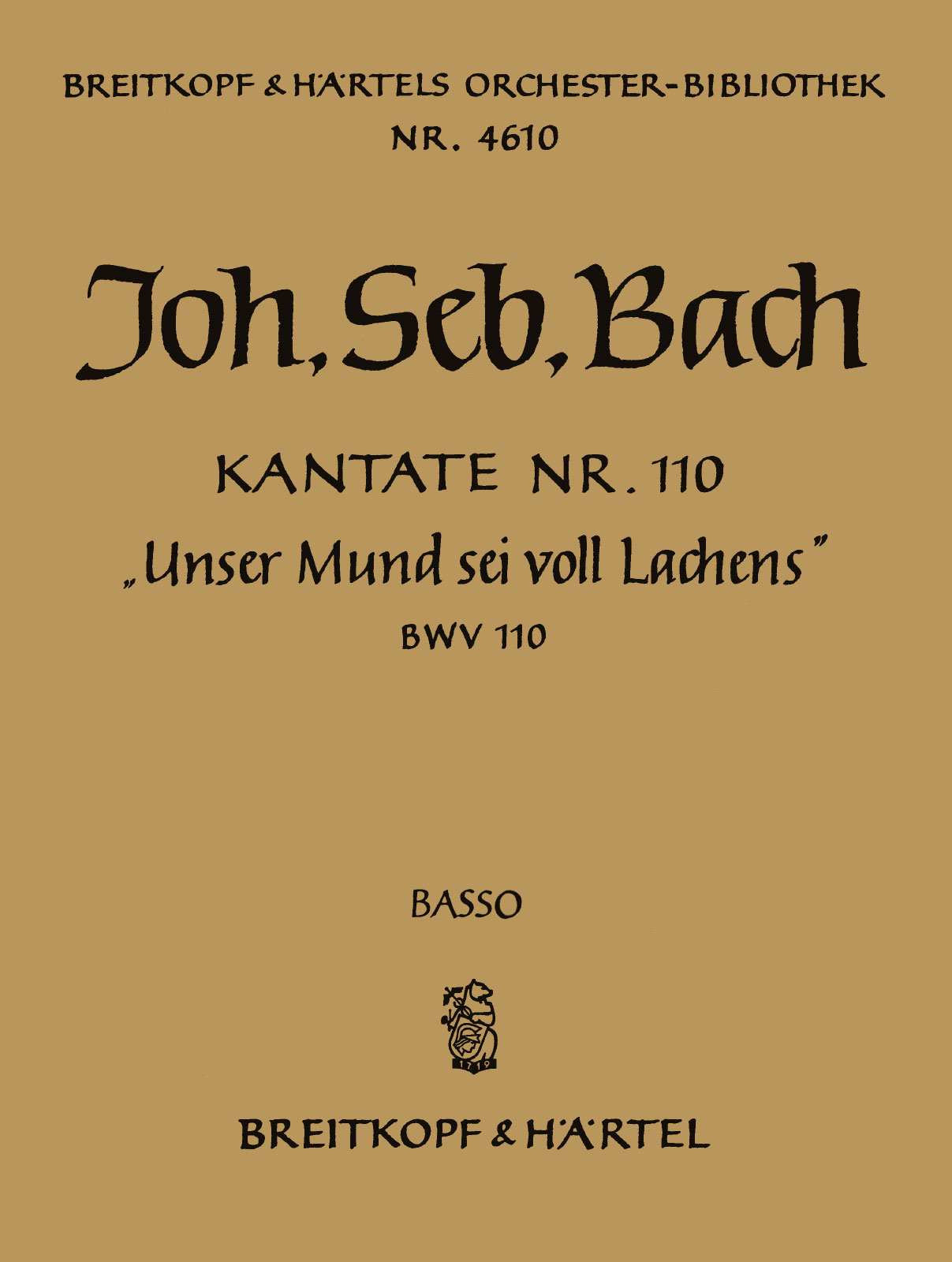OB 4610-26 - Kantate BWV 110 „Unser Mund sei voll Lachens“ - Cover