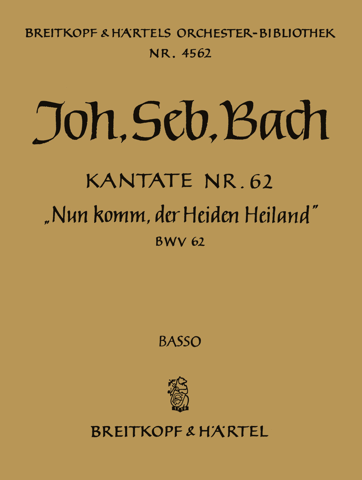 OB 4562-26 - Cantata BWV 62 “Come Thou, the world’s Redeemer” - Cover