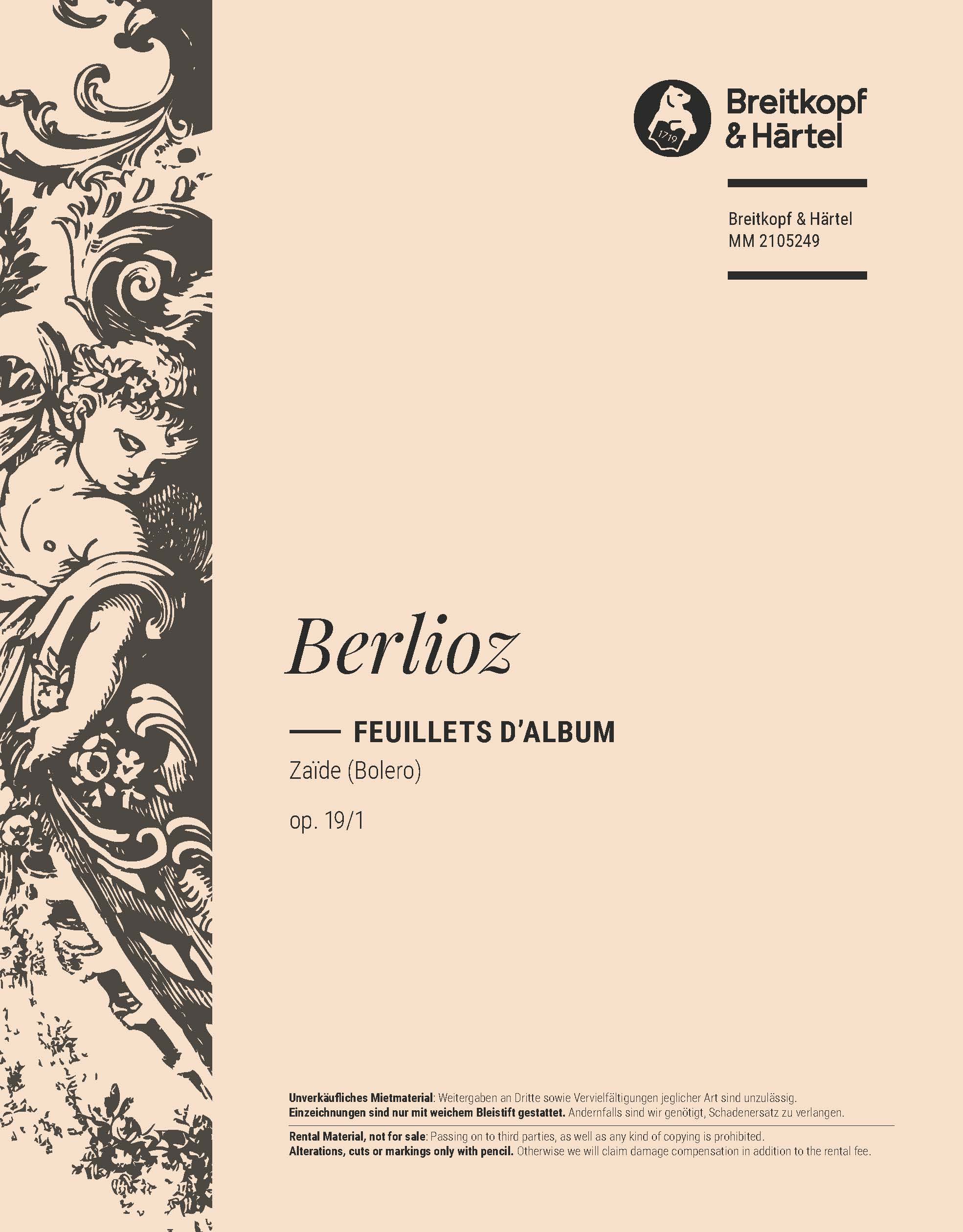 Hector Berlioz - Feuillets d’album op. 19 - Cover