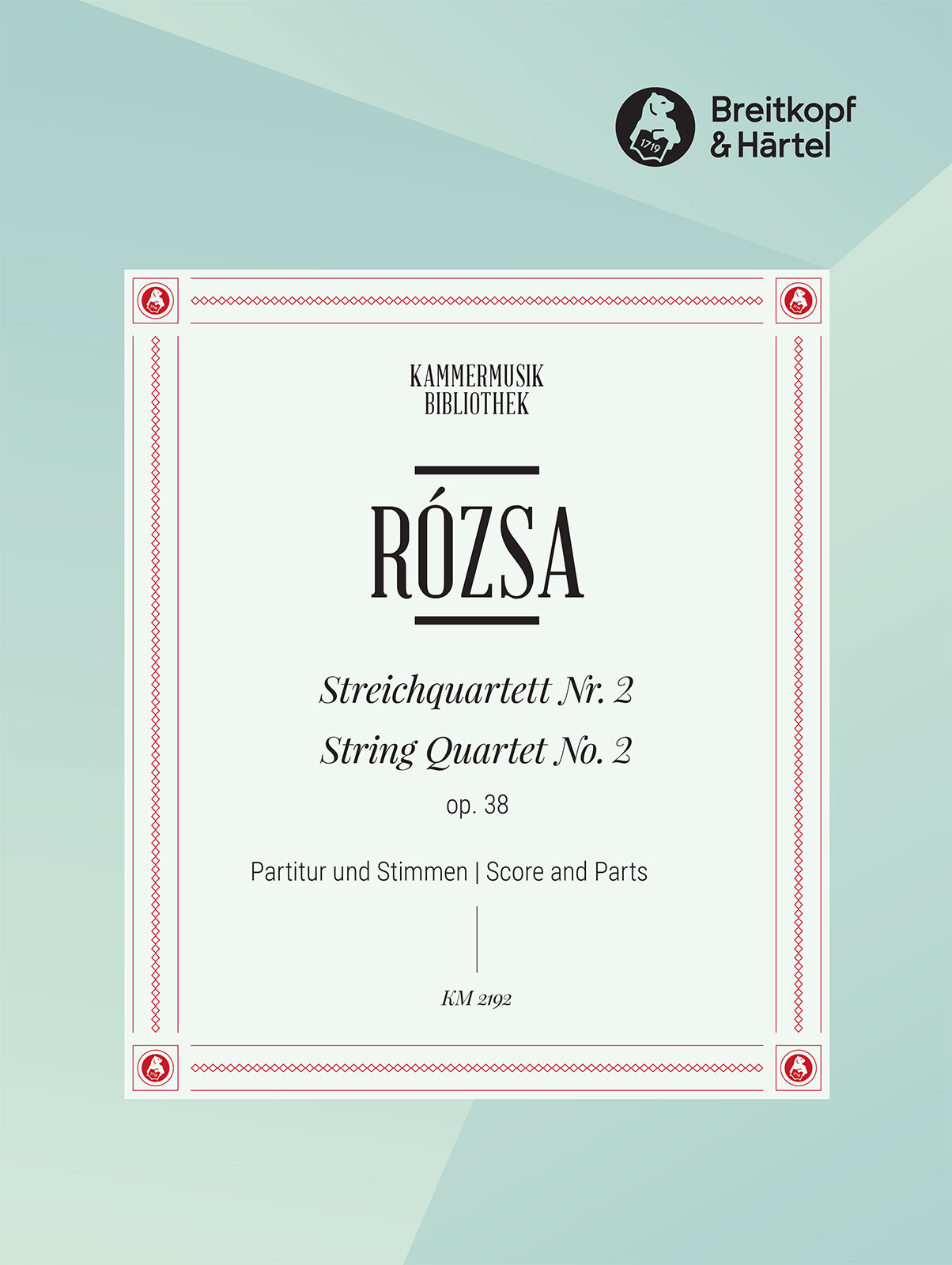 KM 2192D - Streichquartett Nr. 2 op. 38 - Cover