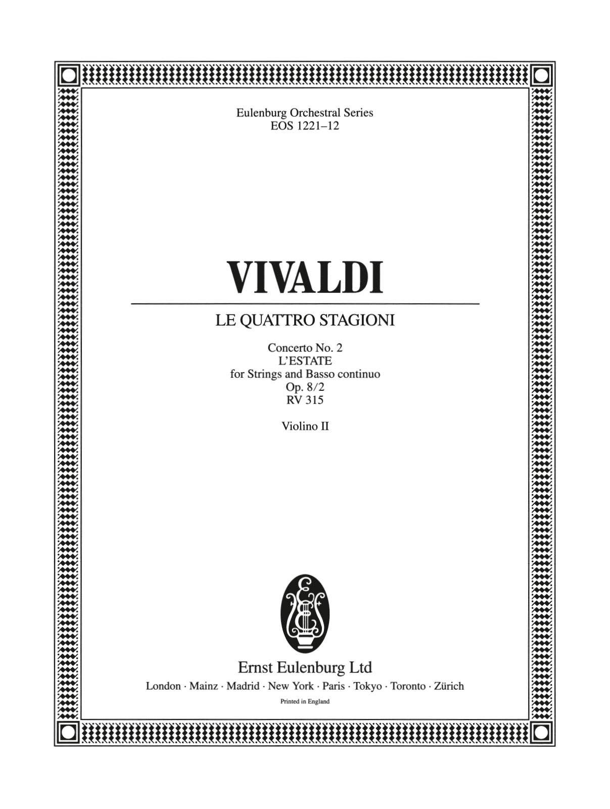 EOS 1221-16 - Le quattro stagioni (Die vier Jahreszeiten) op. 8/2 RV 315 - Cover