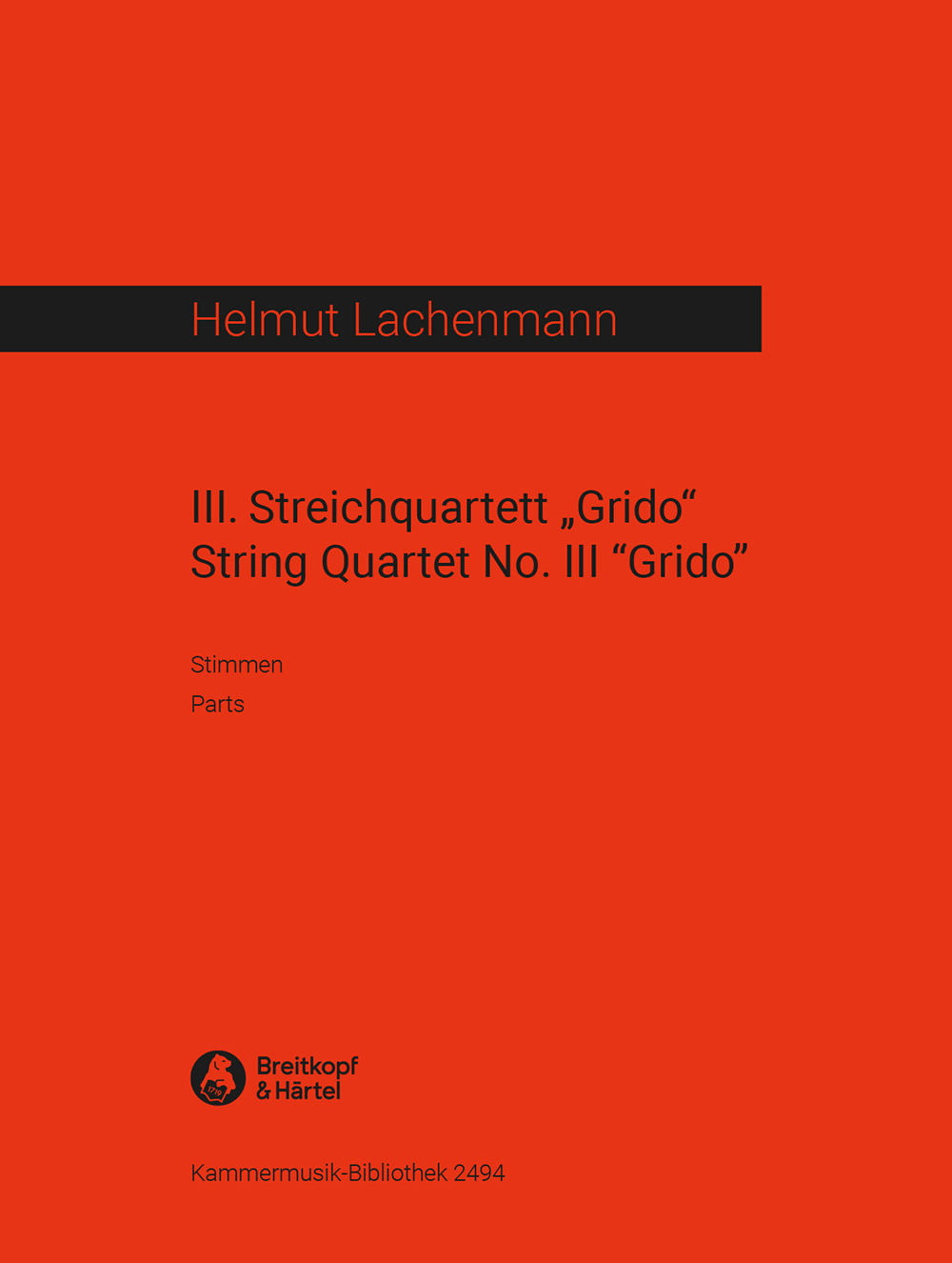 KM 2494 - Streichquartett Nr. 3 „Grido“ - Cover