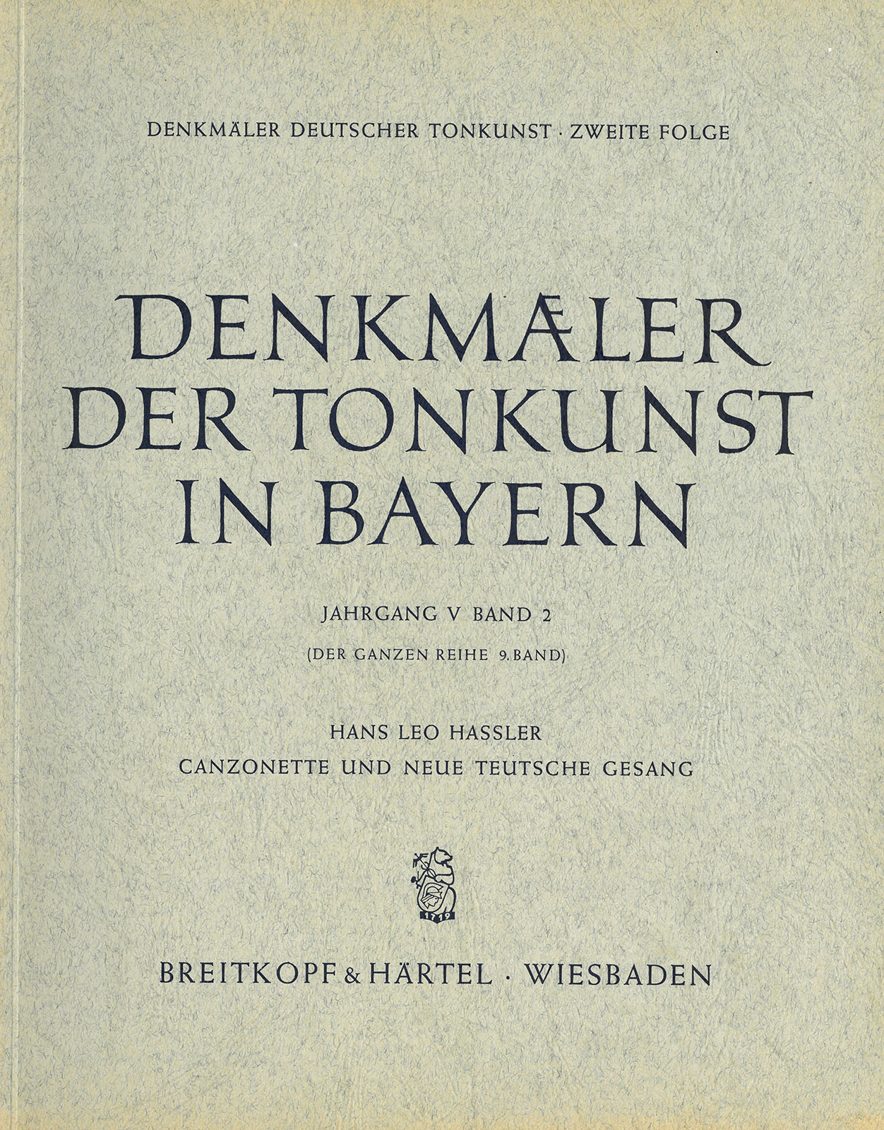 Hans Leo Hassler - Complete Works - Cover