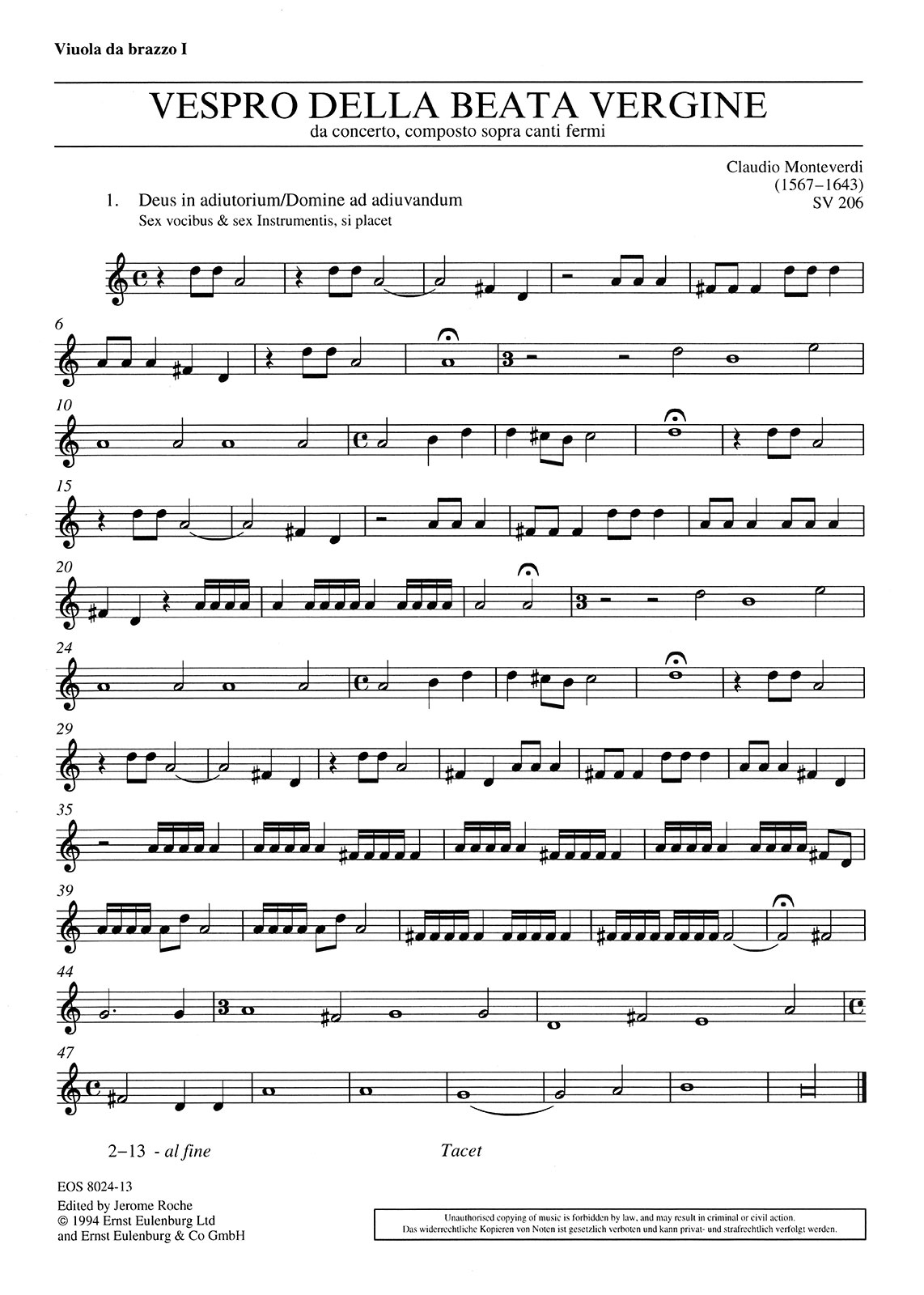 EOS 8024-19 - Vespro della Beata Vergine SV 206 - Cover