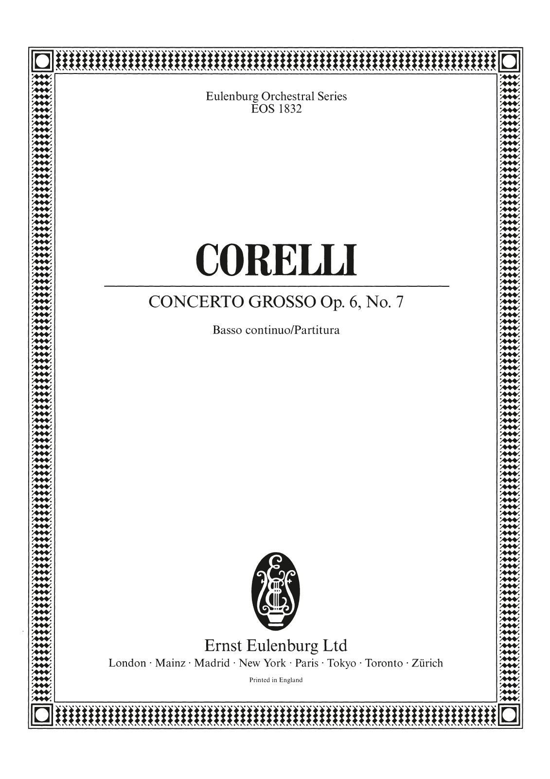 Arcangelo Corelli - Concerto grosso op. 6 Nr. 7 D-dur - Cover