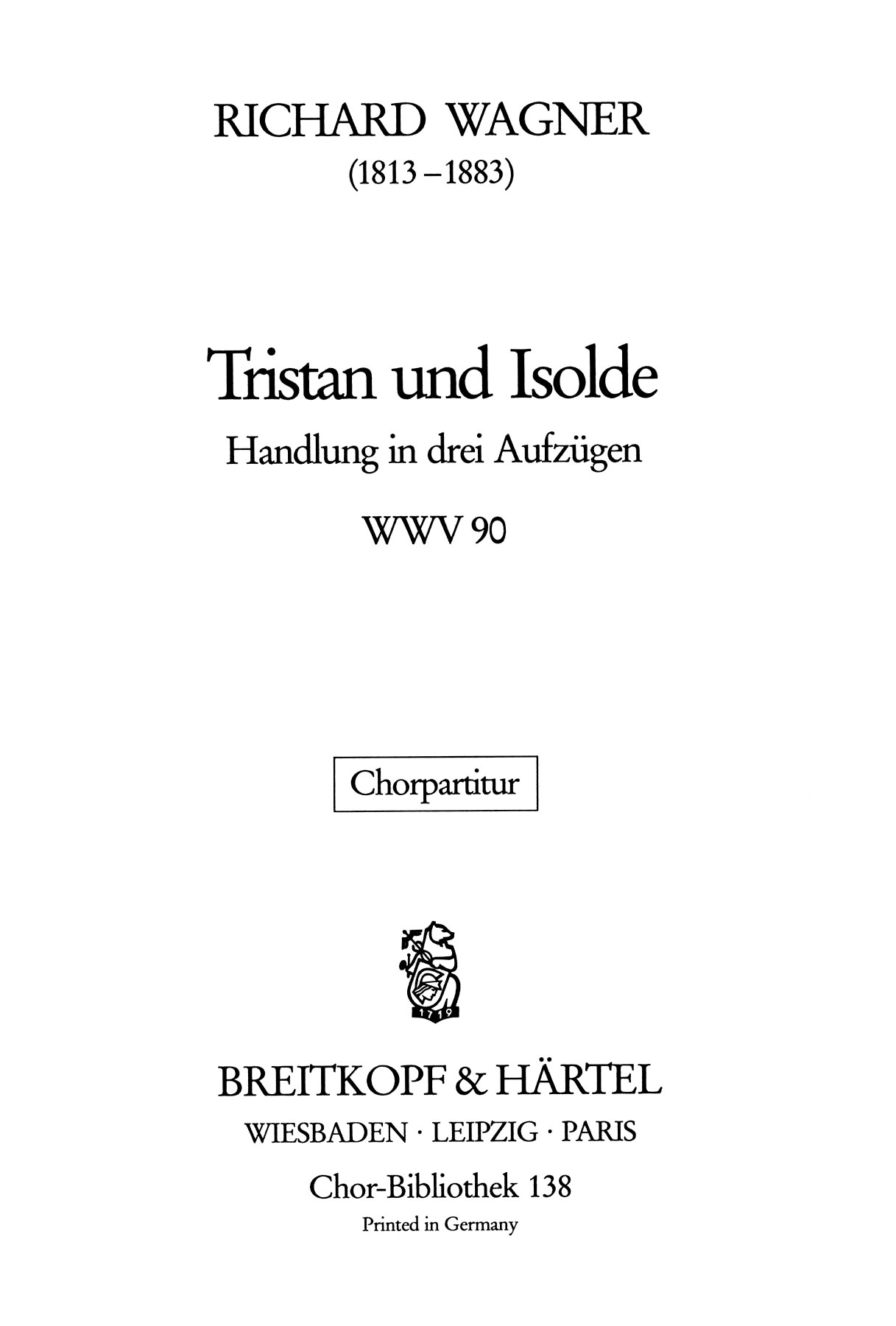 ChB 138 - Tristan and Isolde WWV 90 - Cover