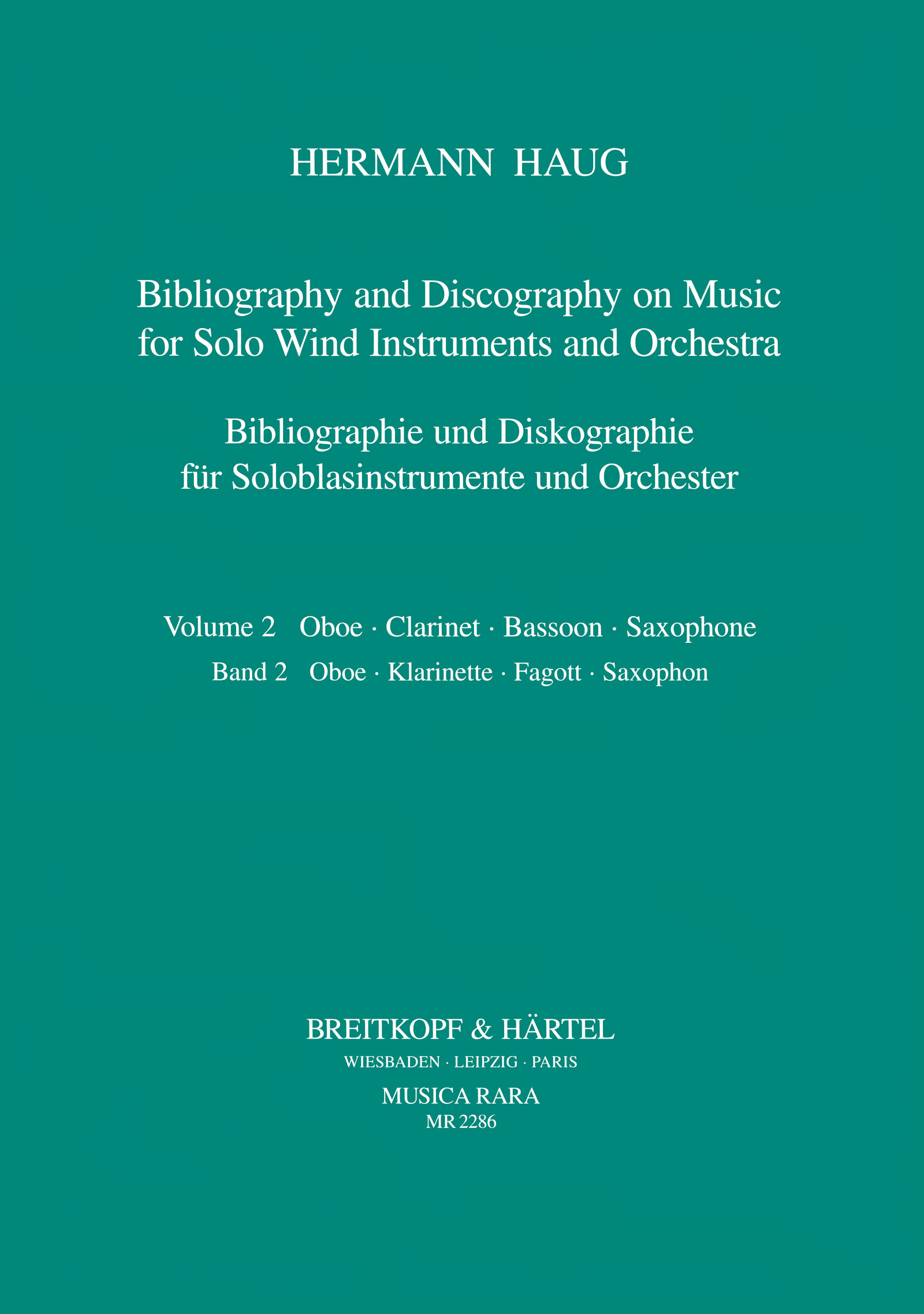 MR 2286 - Bibliographie und Diskographie für Soloblasinstrumente und Orchester - Cover