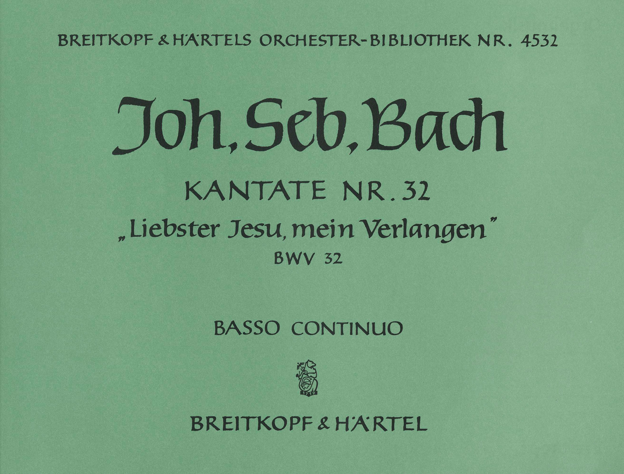 OB 4532-11 - Cantata BWV 32 “Liebster Jesu, mein Verlangen” - Cover