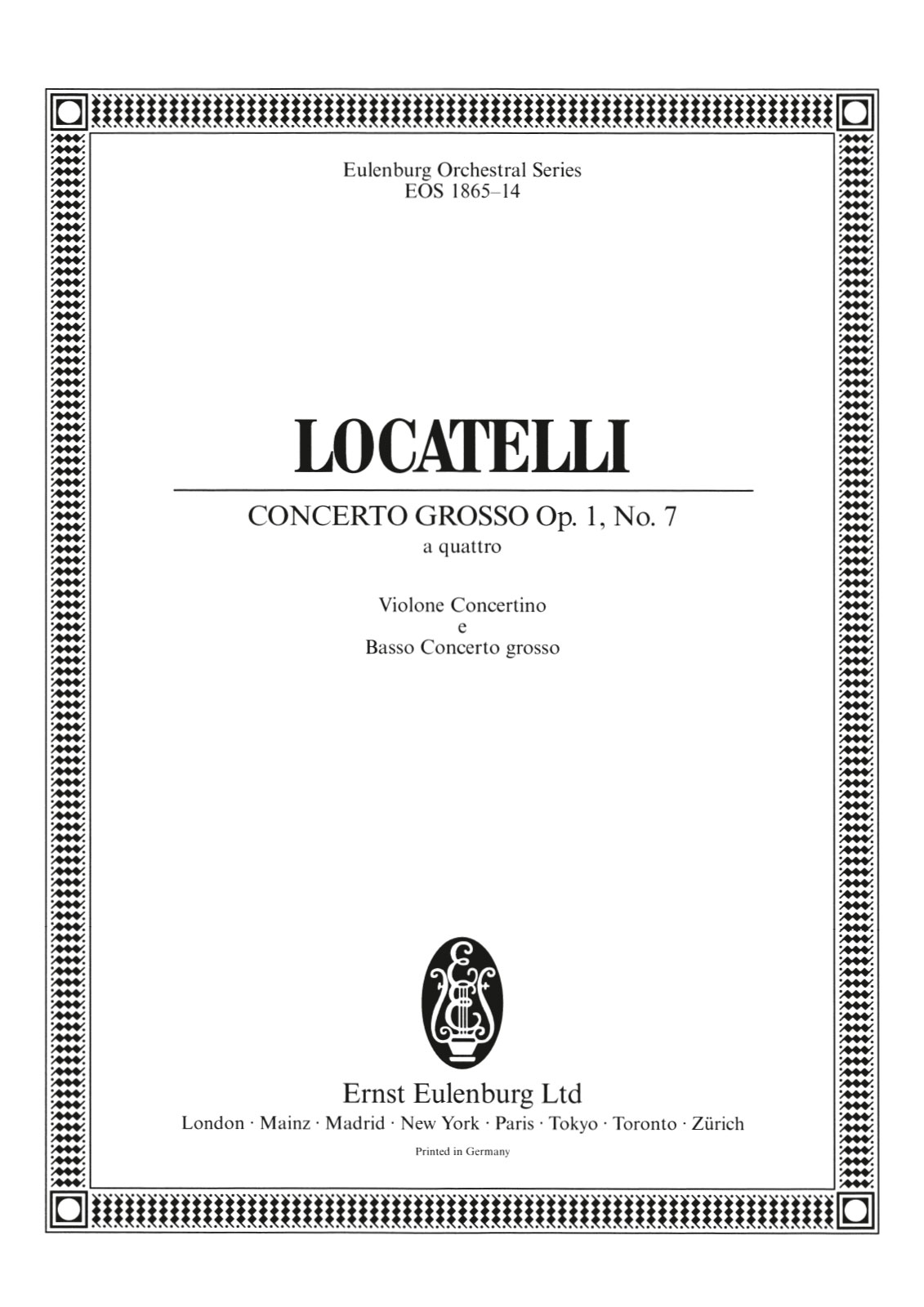 EOS 1865-26 - Concerto grosso “a cinque” in F major Op. 1/7 - Cover