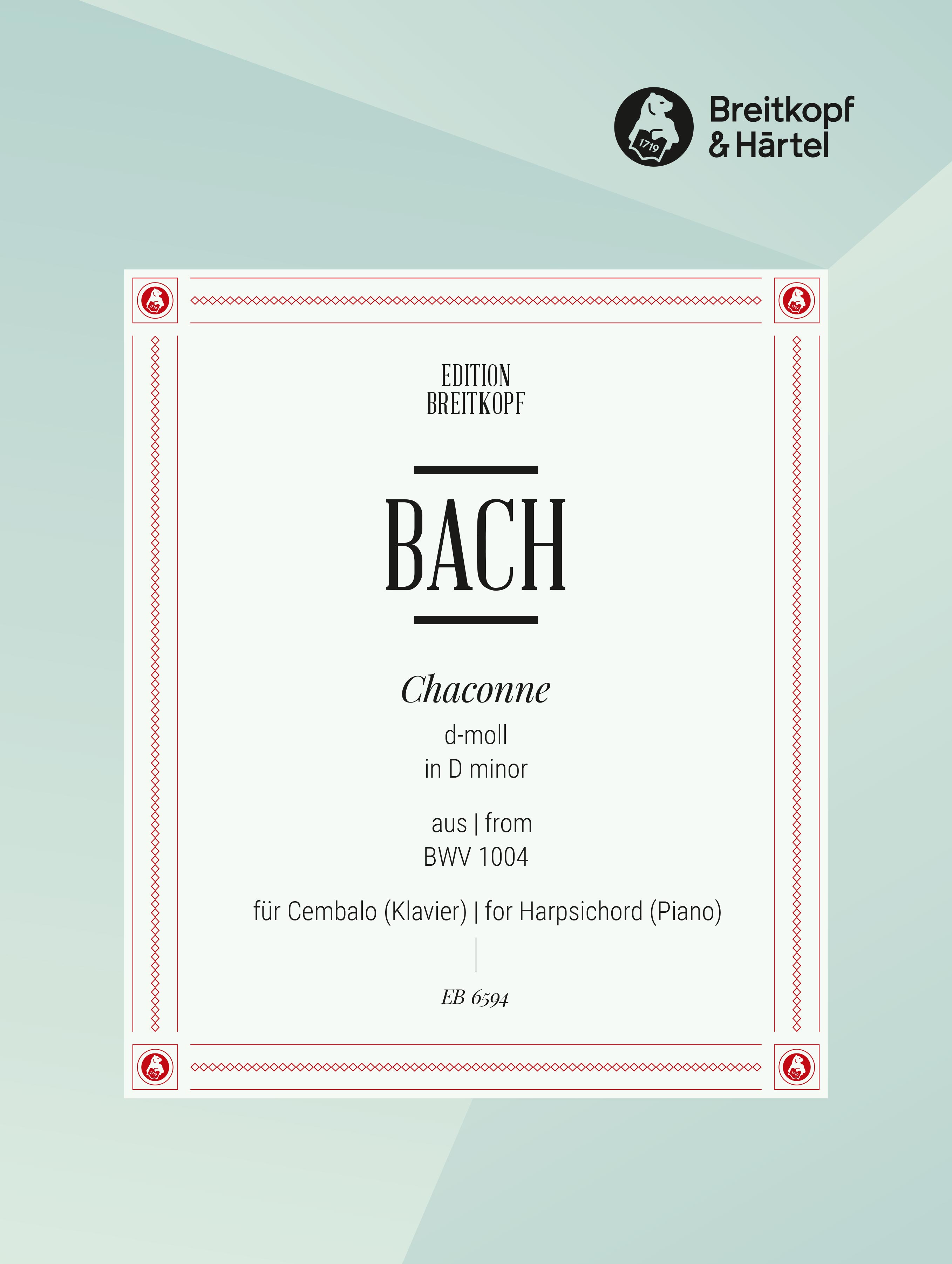 EB 6594D - Chaconne aus der Partita II d-moll BWV 1004 - Cover