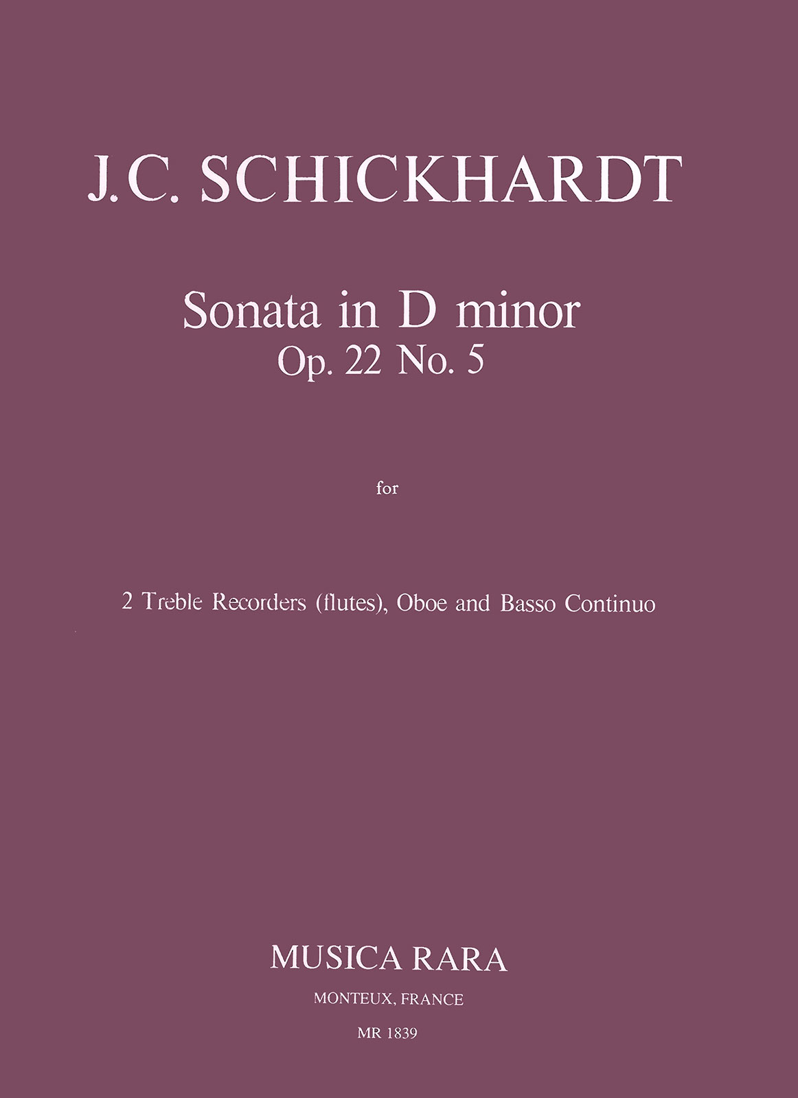 MR 1839 - Sonaten op. 22 - Cover