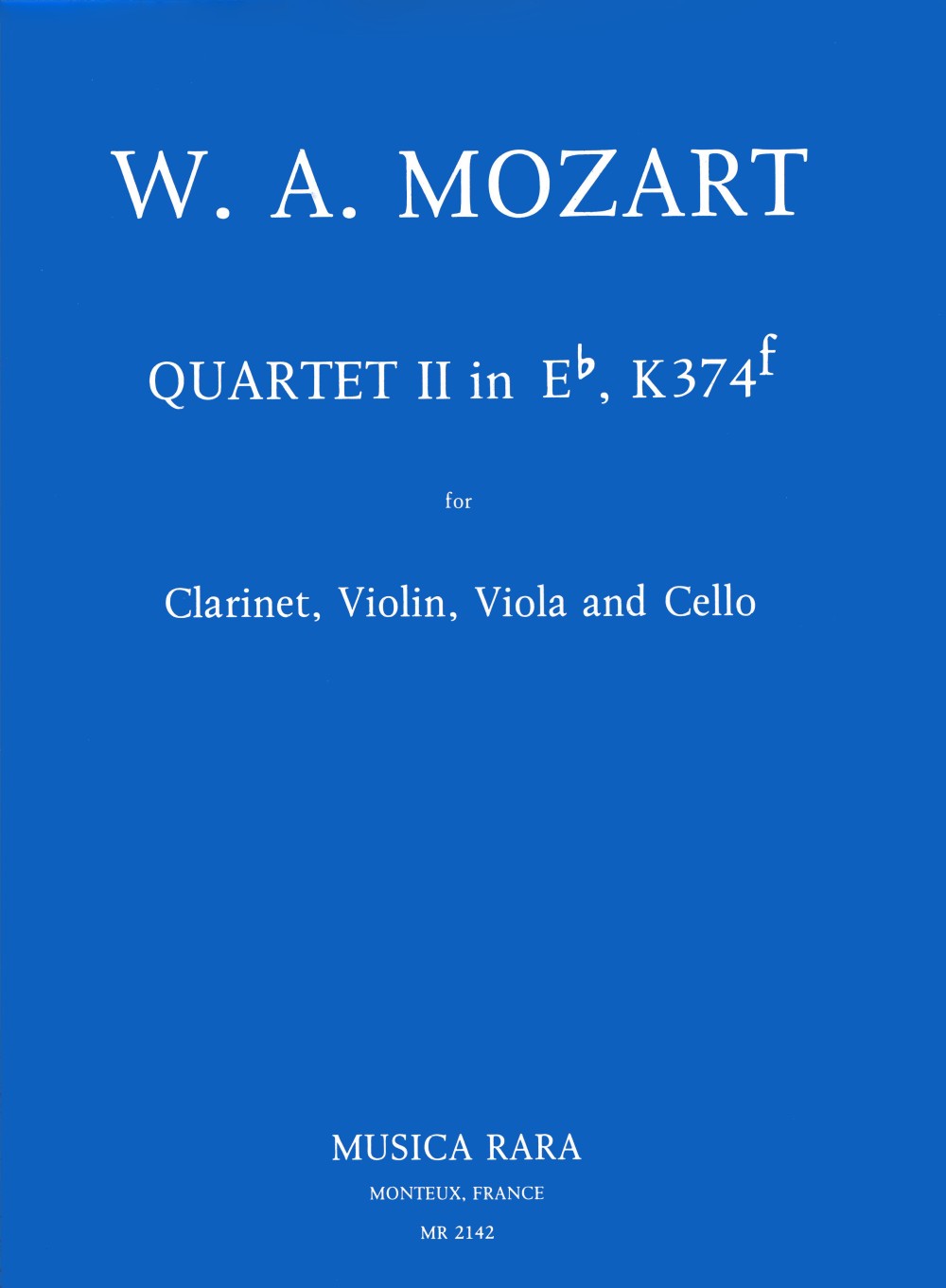 Wolfgang Amadeus Mozart - Quartett Nr. 2 in Es nach der Violinsonate KV 374f - Cover