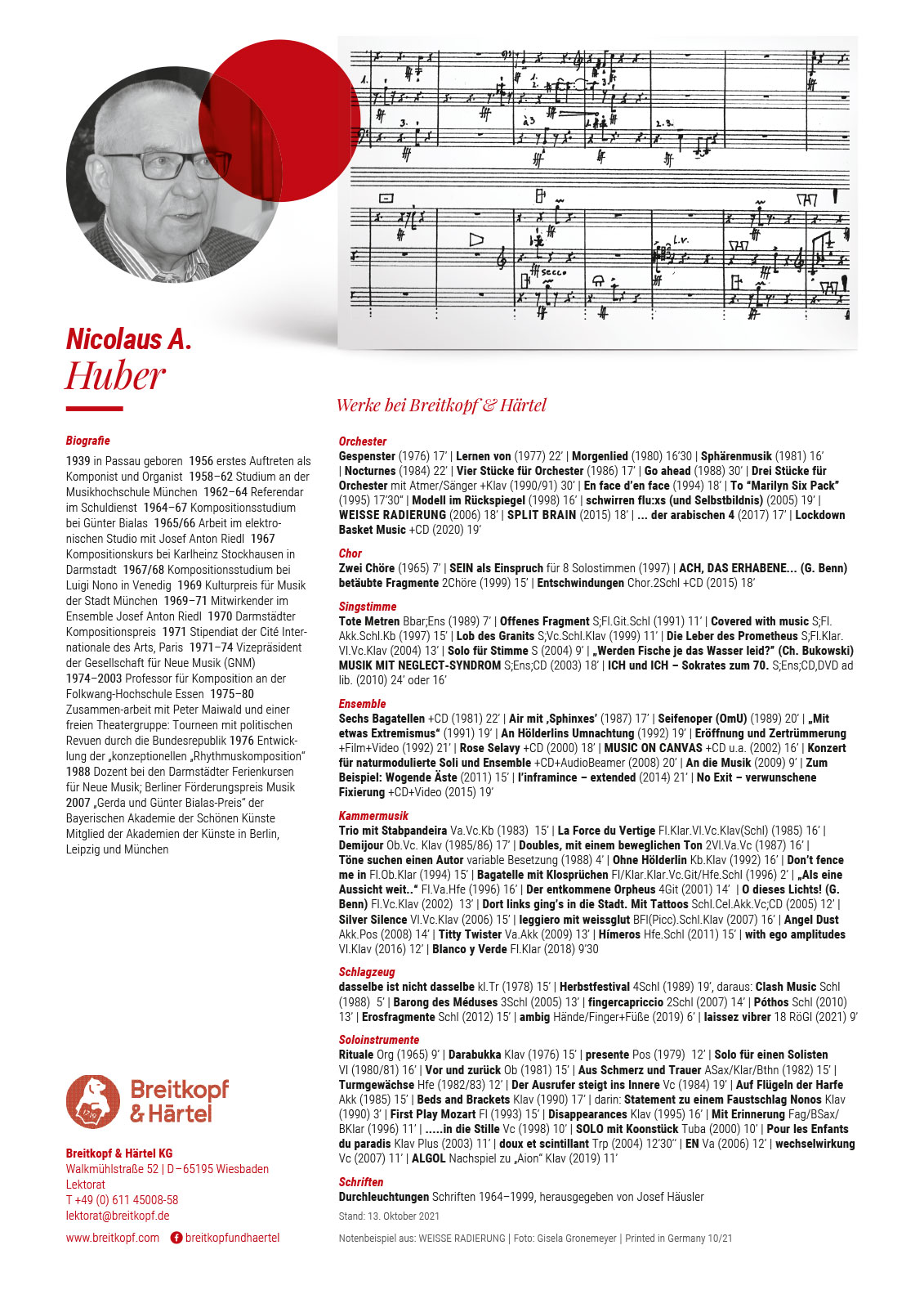 B+H 219 - Nicolaus A. Huber - Cover