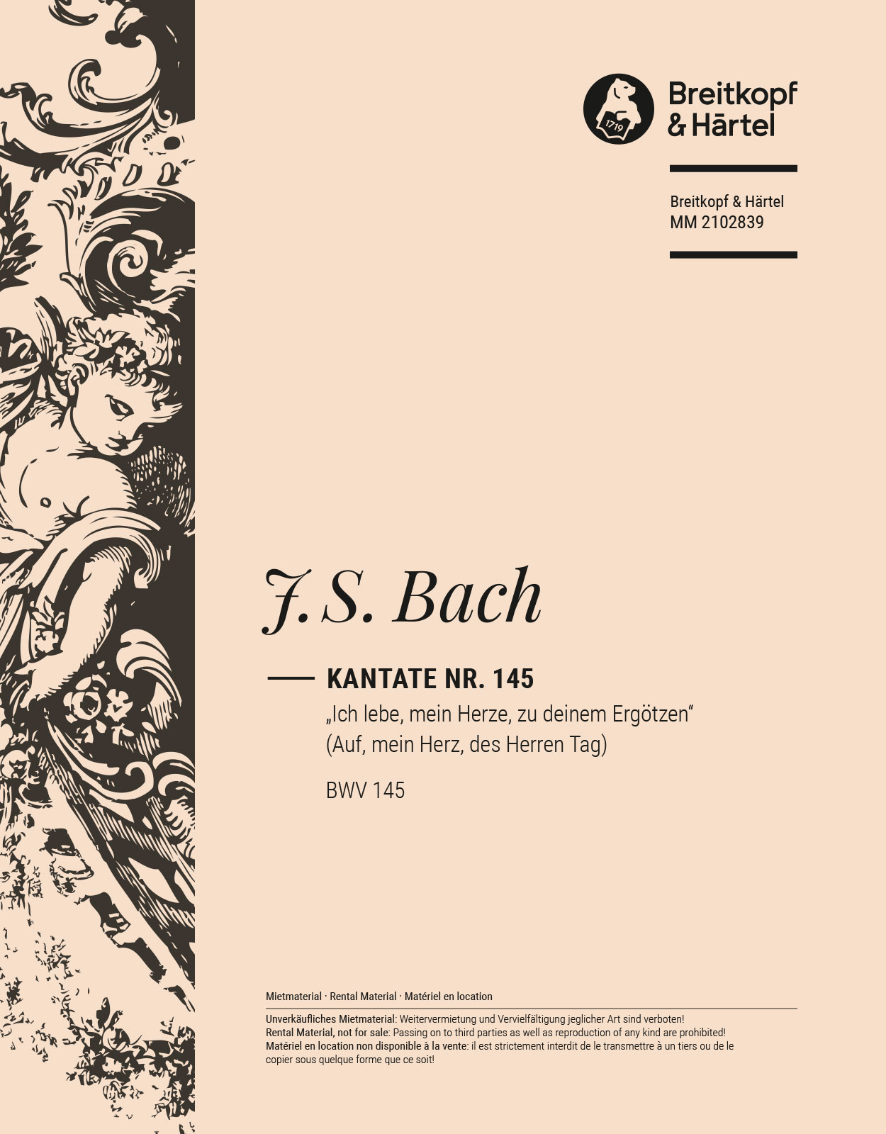 MM 2102839 - Kantate BWV 145 „Ich lebe, mein Herze, zu deinem Ergötzen“ - Cover