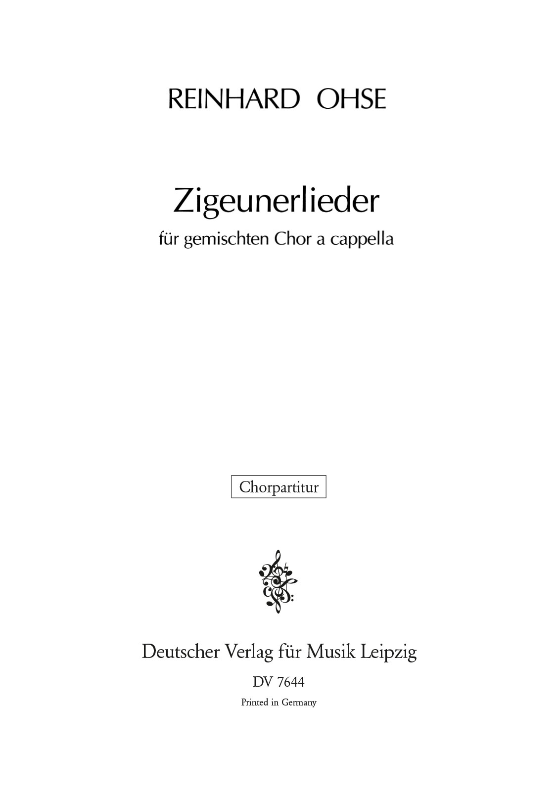 Reinhard Ohse - Zigeunerlieder - Cover