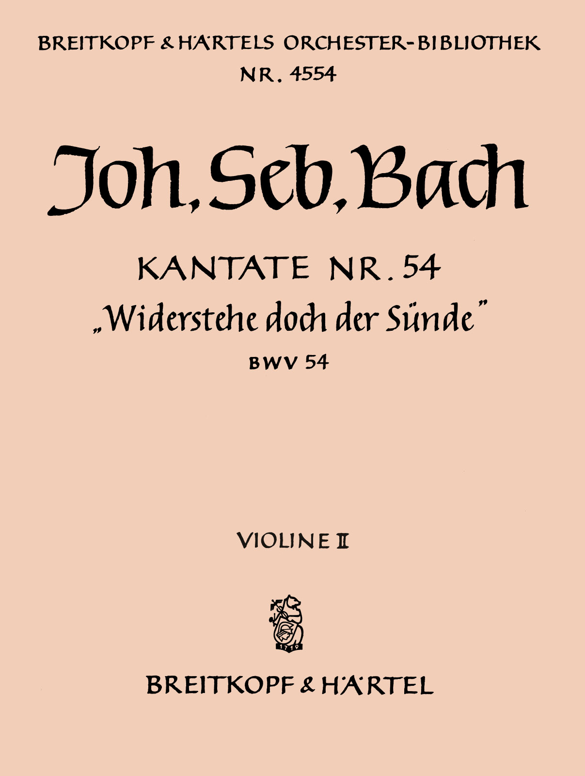 OB 4554-16 - Kantate BWV 54 „Widerstehe doch der Sünde“ - Cover