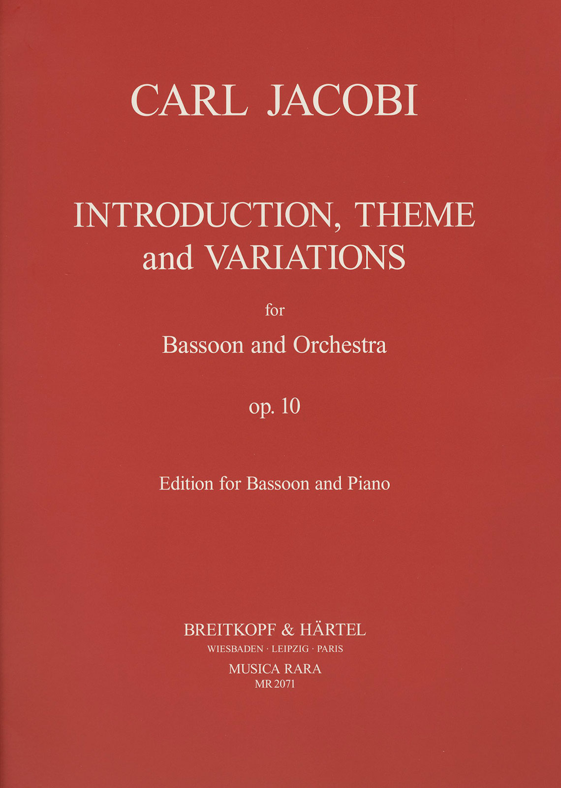 Carl Jacobi - Introduktion, Thema und Variationen op. 10 - Cover