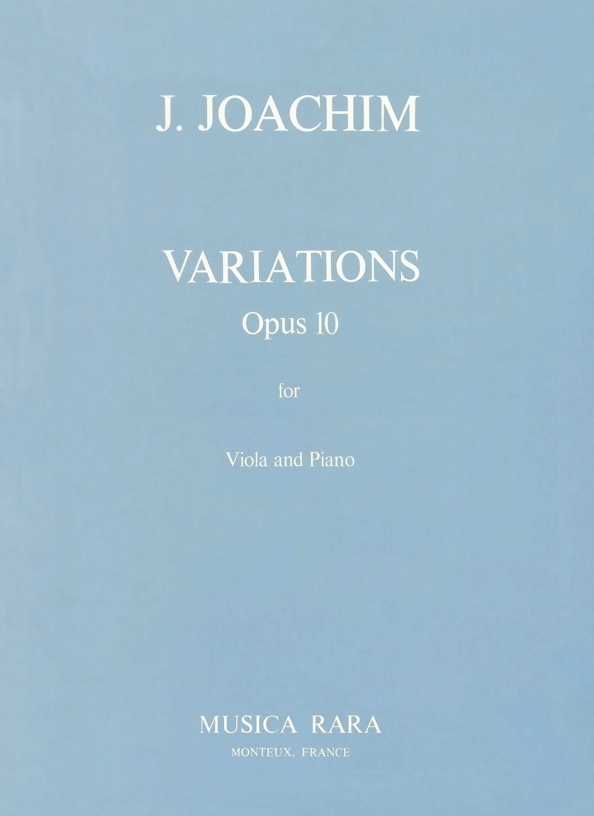 Joseph Joachim - Variationen op. 10 - Cover