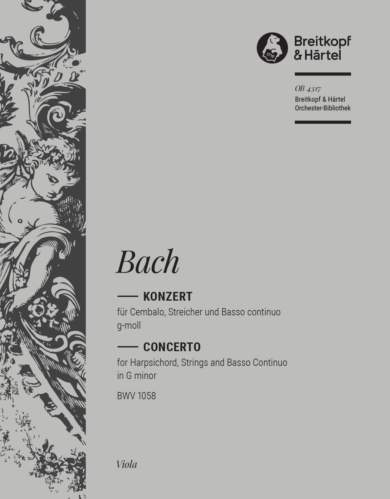 OB 4317-19 - Cembalokonzert g-moll BWV 1058 - Cover