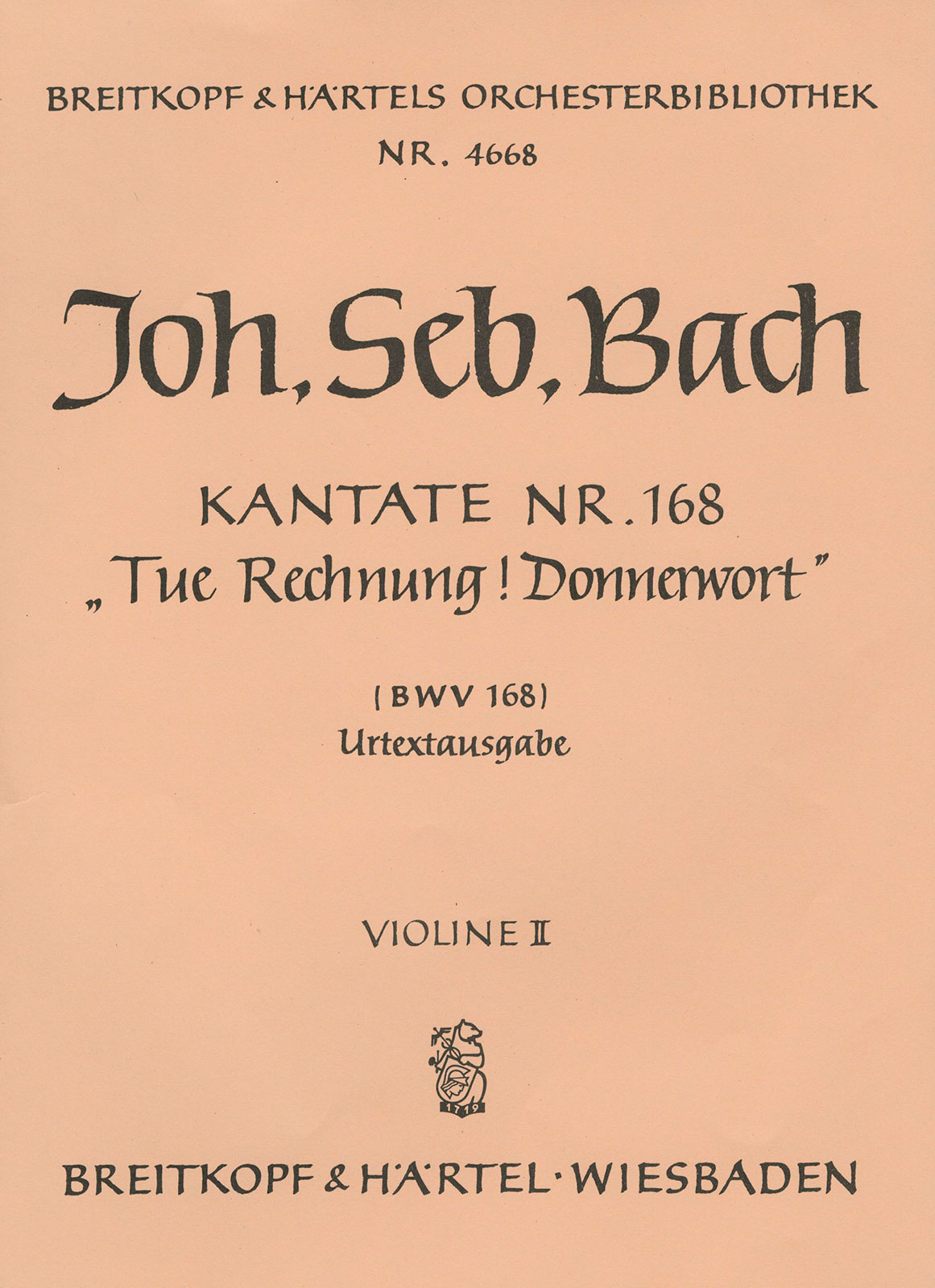 OB 4668-16 - Cantata BWV 168 “Tue Rechnung! Donnerwort” - Cover