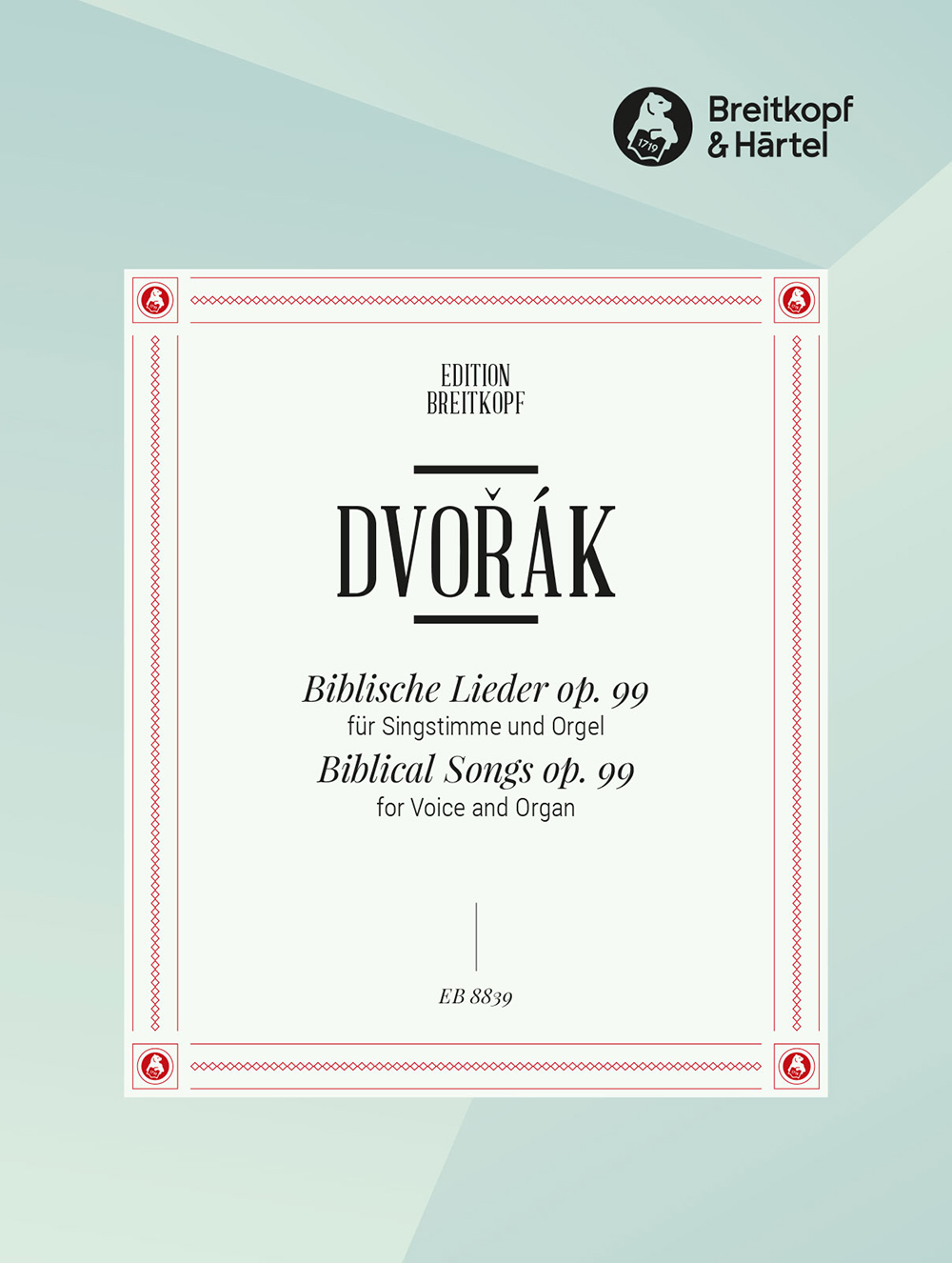 Antonín Dvořák - Biblische Lieder op. 99 - Cover