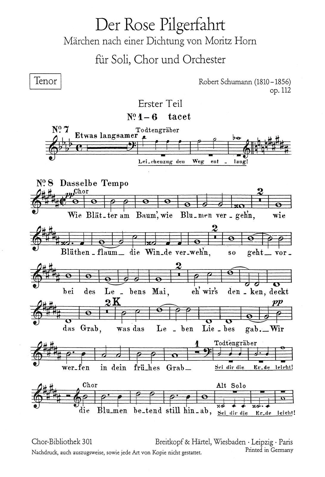 ChB 301-91 - Der Rose Pilgerfahrt Op. 112 - Cover