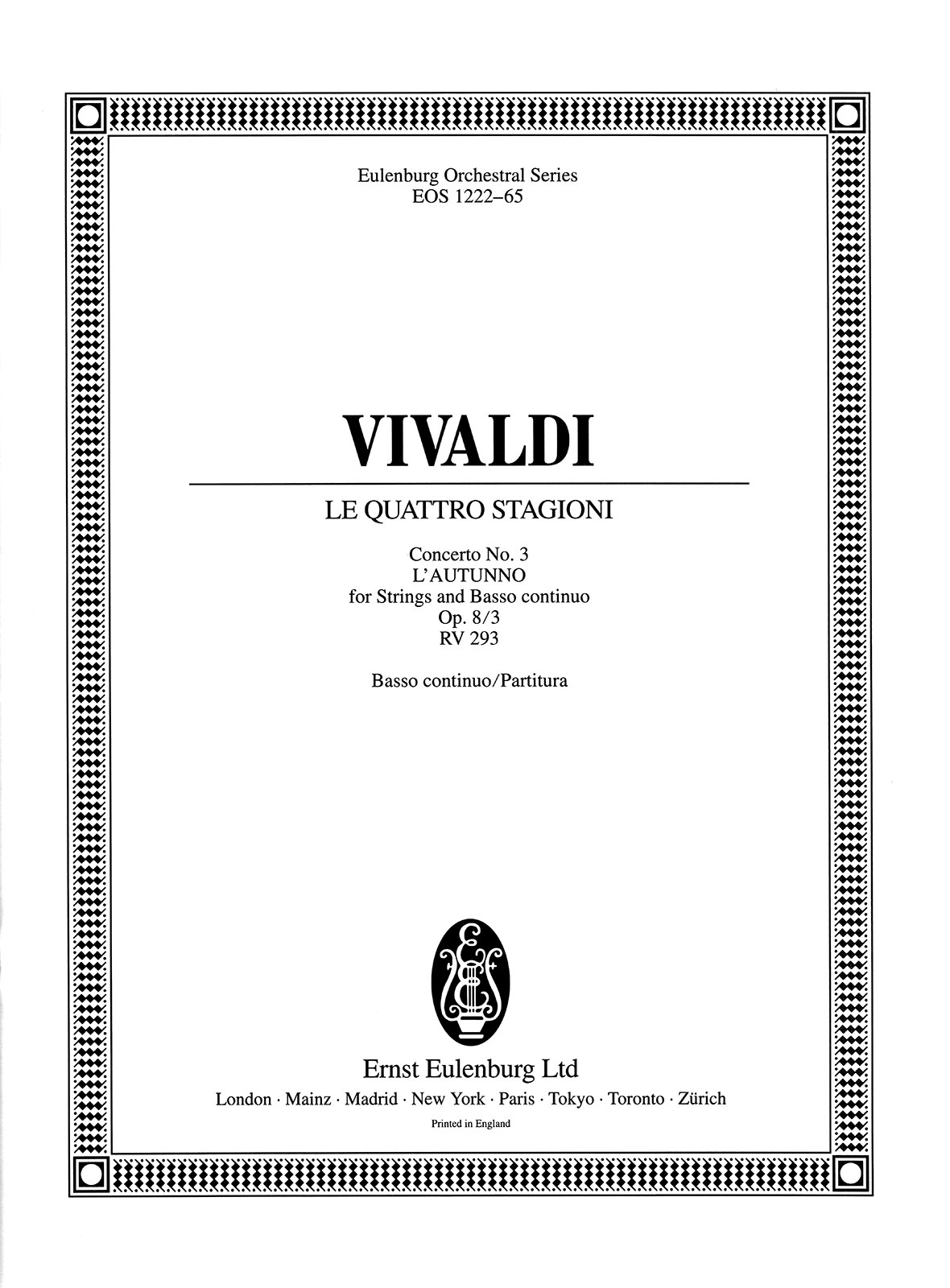 EOS 1222 - Le quattro stagioni (Die vier Jahreszeiten) op. 8/3 RV 293 - Cover