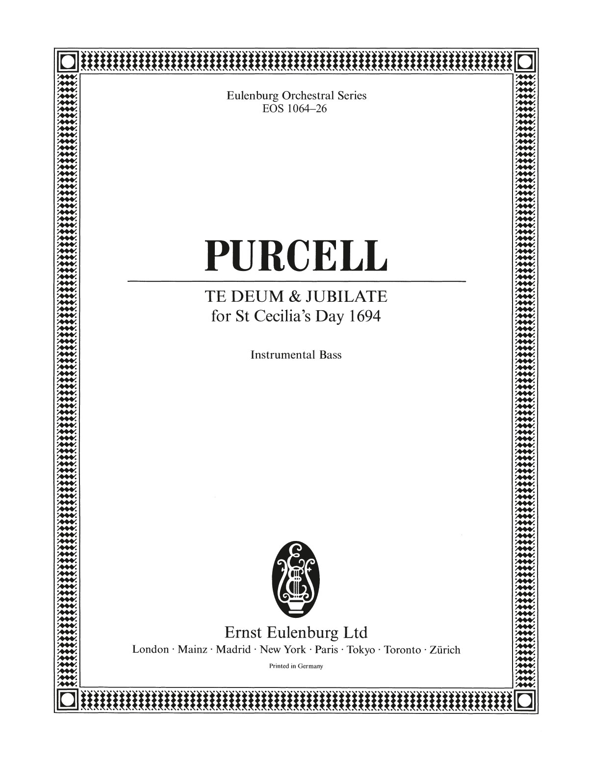 EOS 1064-26 - Te Deum and Jubilate D-dur Z 232 - Cover