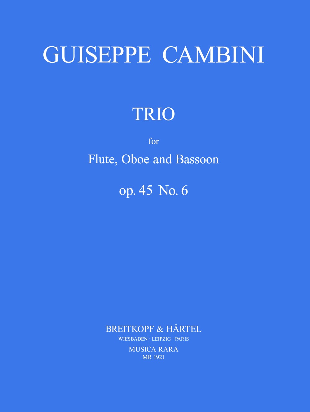 Giuseppe Maria Gioacchino Cambini - Trio Nr. 6 op. 45 - Cover