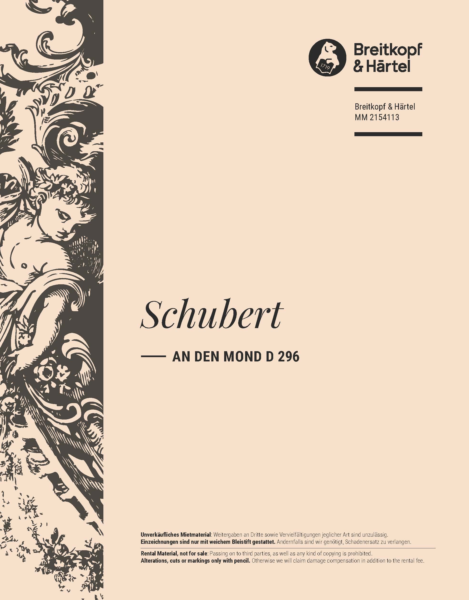 Franz Schubert - An den Mond D 296 - Cover