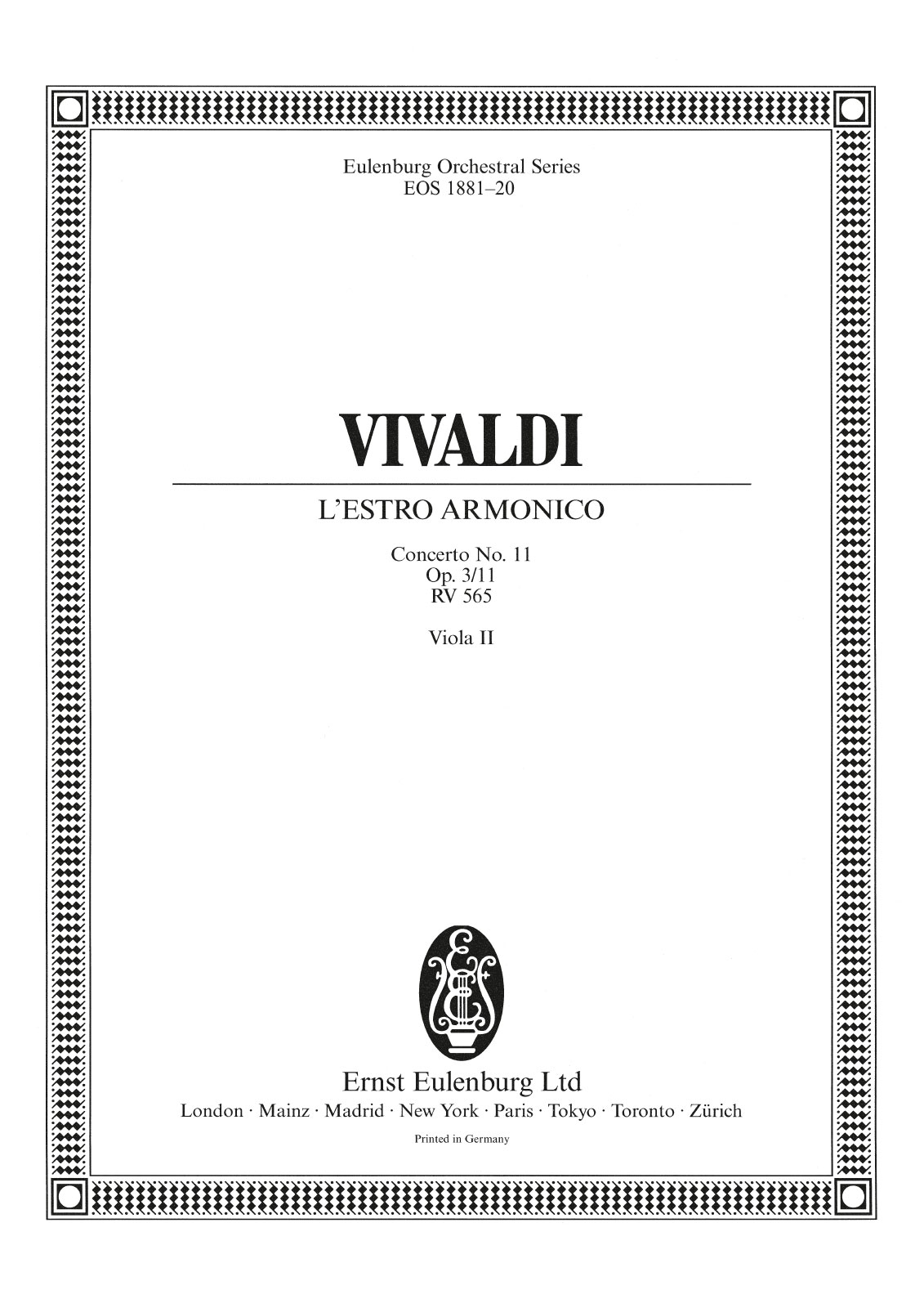 EOS 1881-20 - L’Estro Armonico op. 3/11 RV 565 - Cover