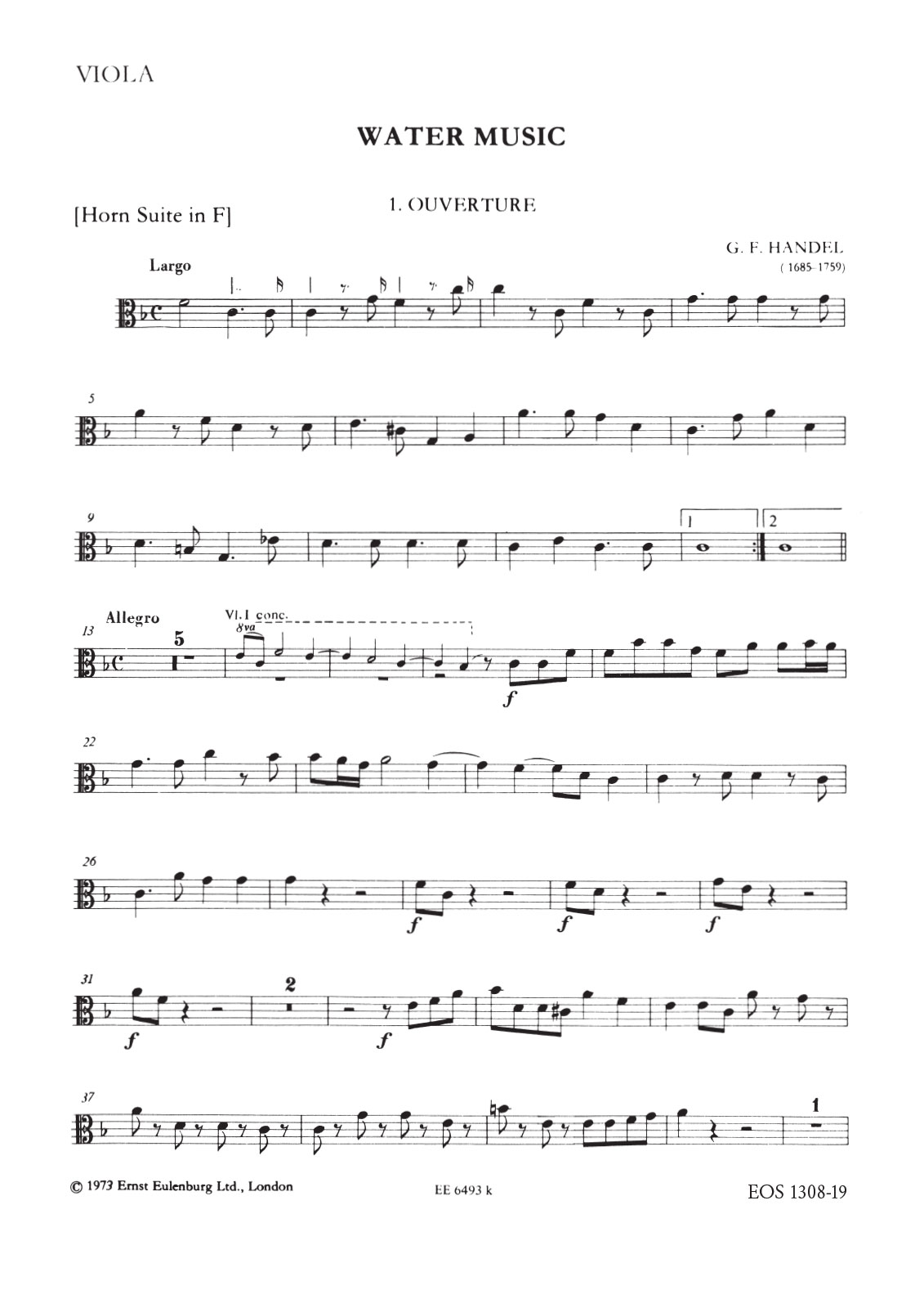 EOS 1308-19 - Wassermusik F-dur HWV 348-350 - Cover