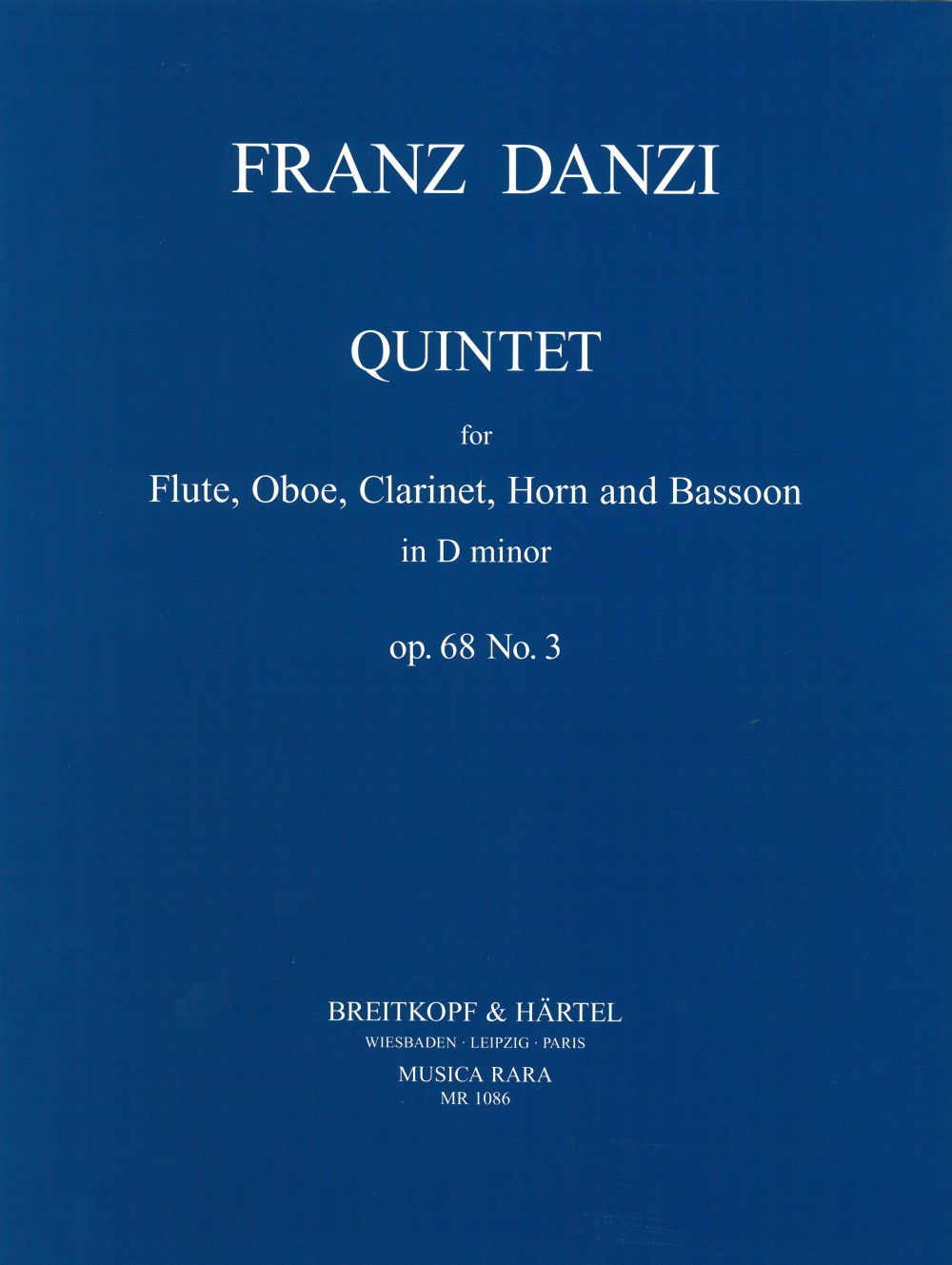 Franz Danzi - Quintett d-moll op. 68/3 - Cover