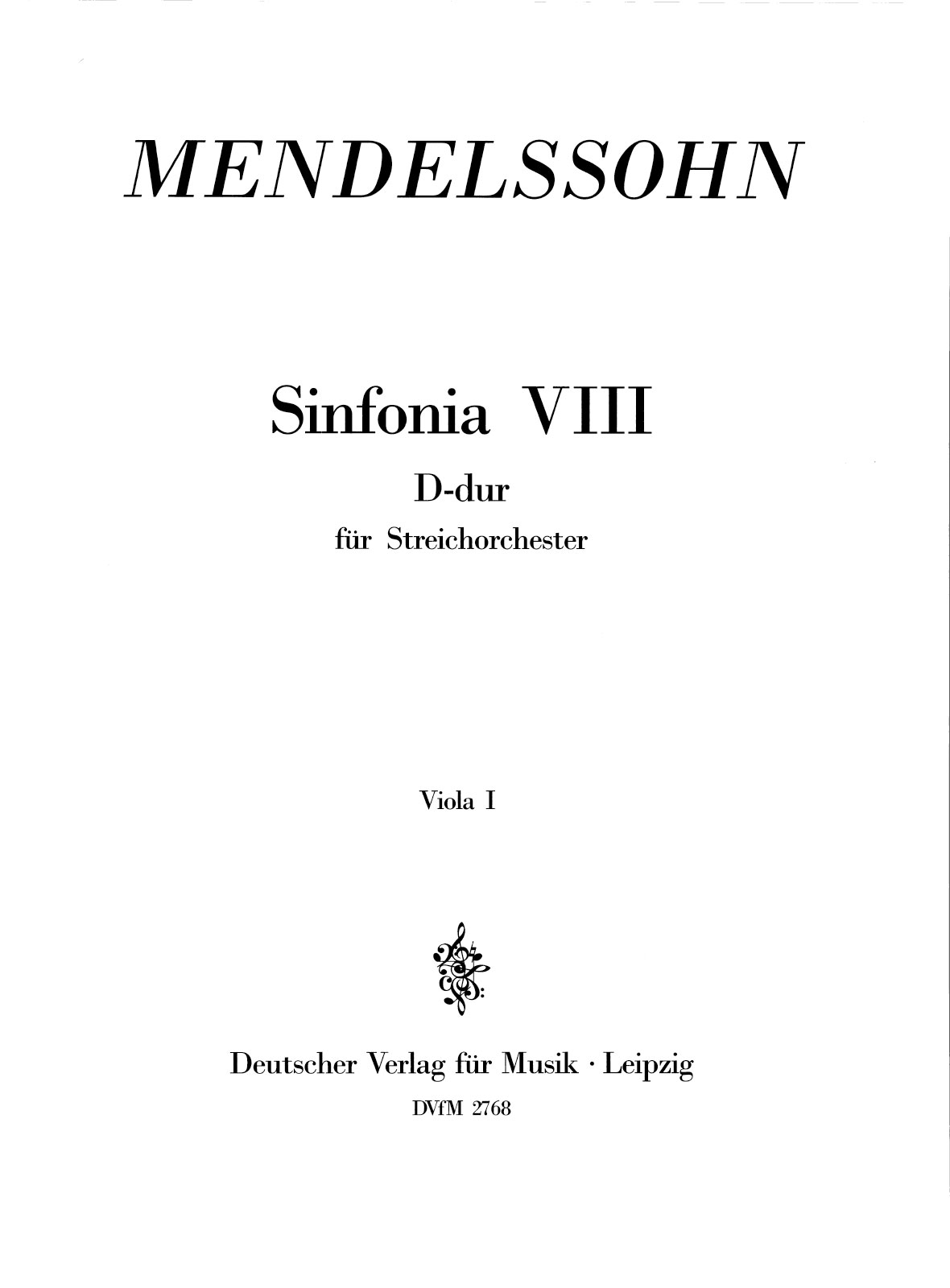 DV 2768-19 - Sinfonia VIII D-dur MWV N 8 - Cover