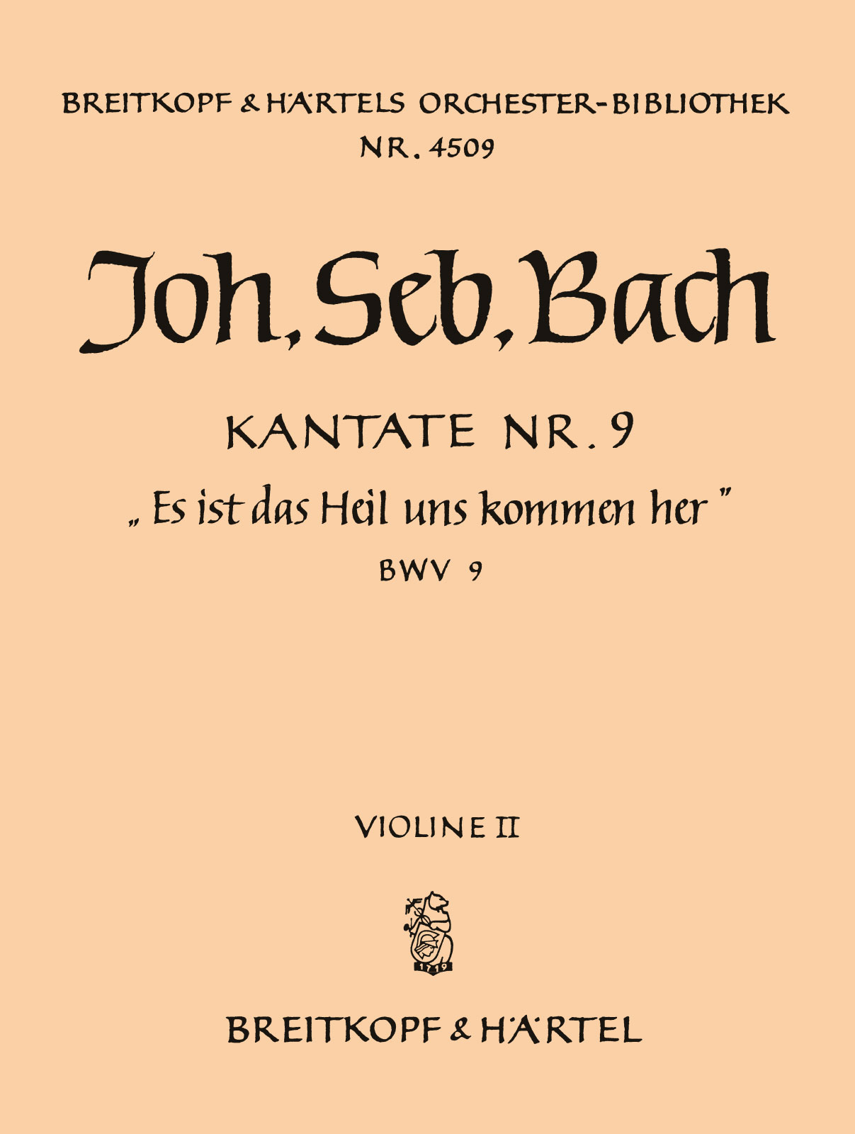 OB 4509-16 - Cantata BWV 9 “Es ist das Heil uns kommen her” - Cover