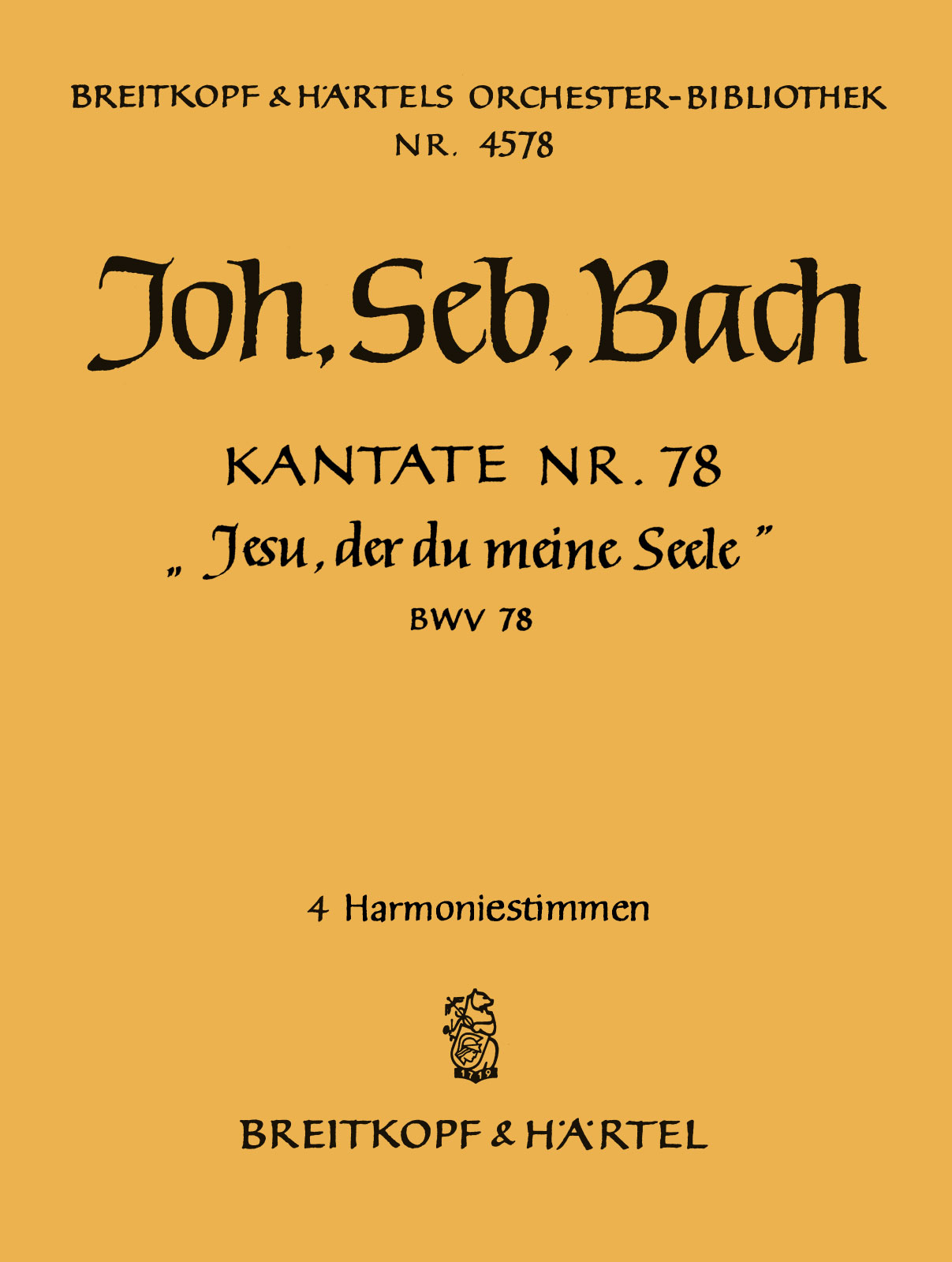 OB 4578-30 - Cantata BWV 78 “Jesus, my beloved Saviour” - Cover
