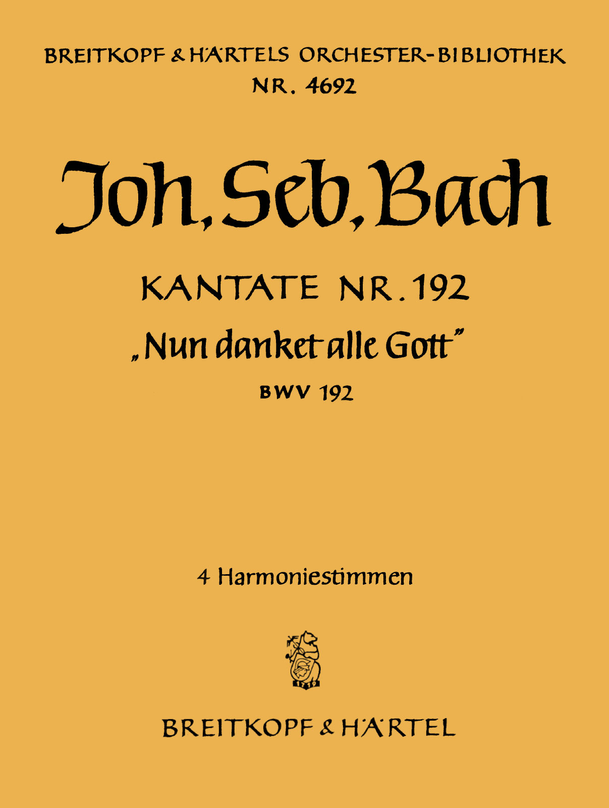 OB 4692-30 - Cantata BWV 192 “Nun danket alle Gott” - Cover
