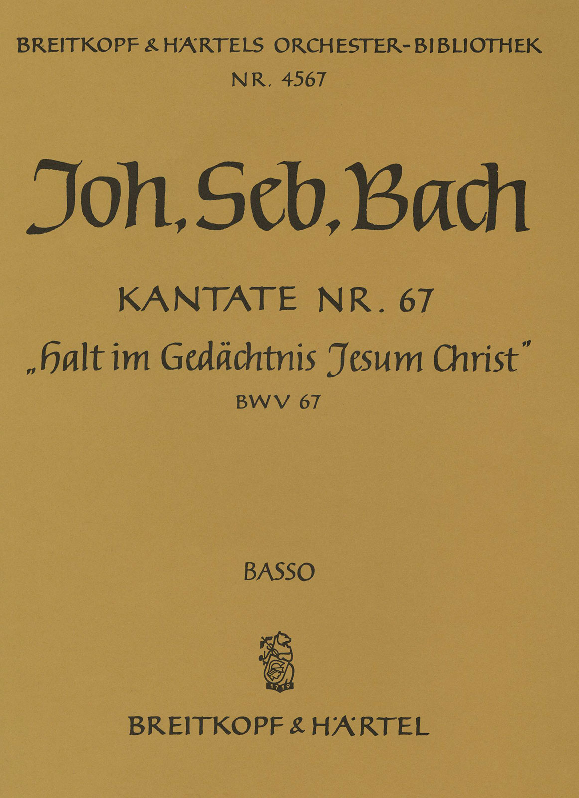 OB 4567-26 - Cantata BWV 67 “Hold in remembrance Jesus Christ” - Cover
