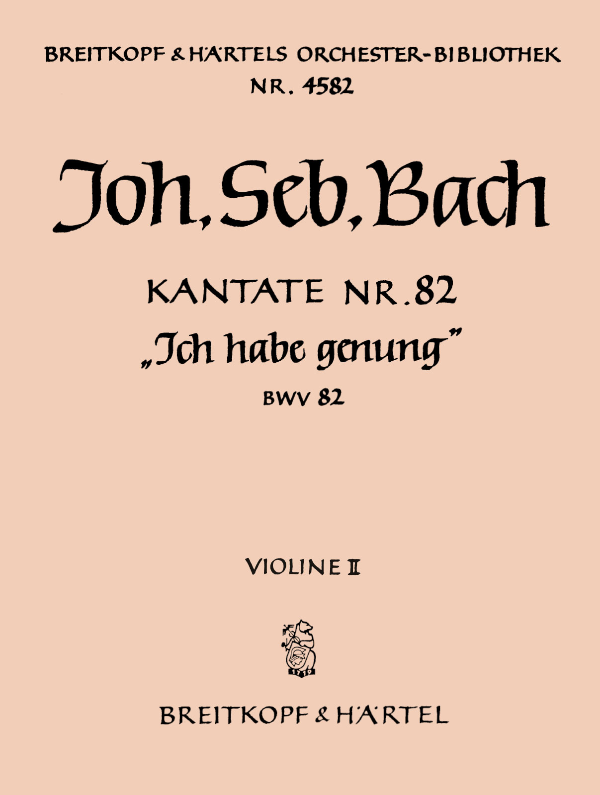OB 4582-16 - Kantate BWV 82 „Ich habe genung“ - Cover